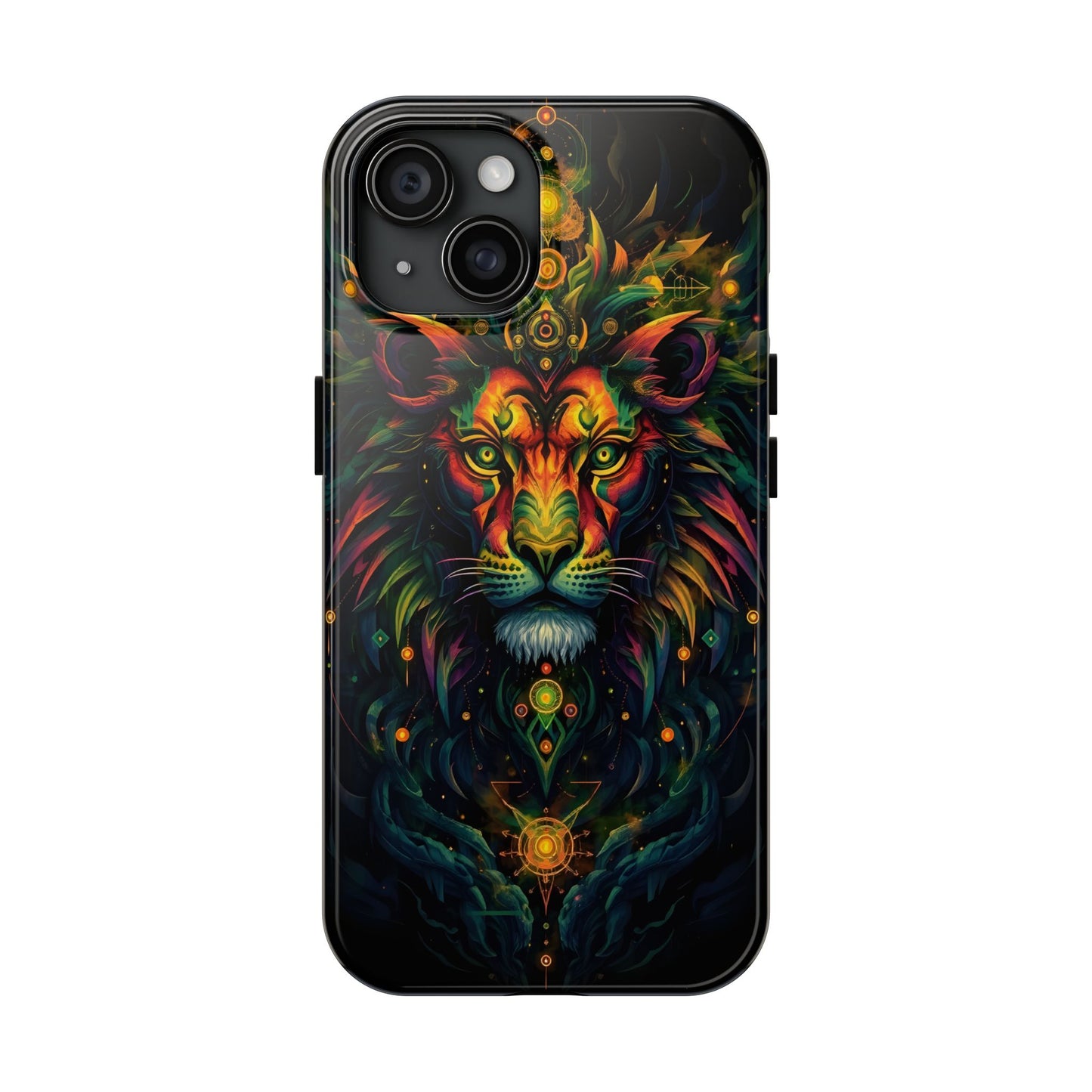 Vibrant Mystical Lion Art Tough Phone Case - Bold Protector for Animal Lovers - for iPhone