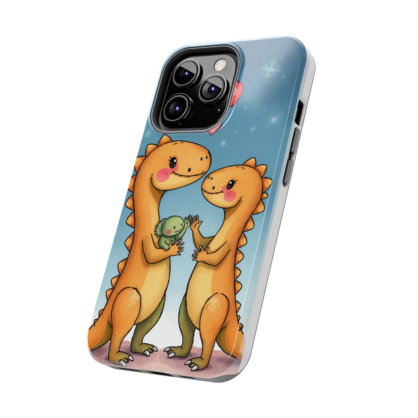 Dino Love Tough Phone Case - Cute & Durable Design for Kids & Parents