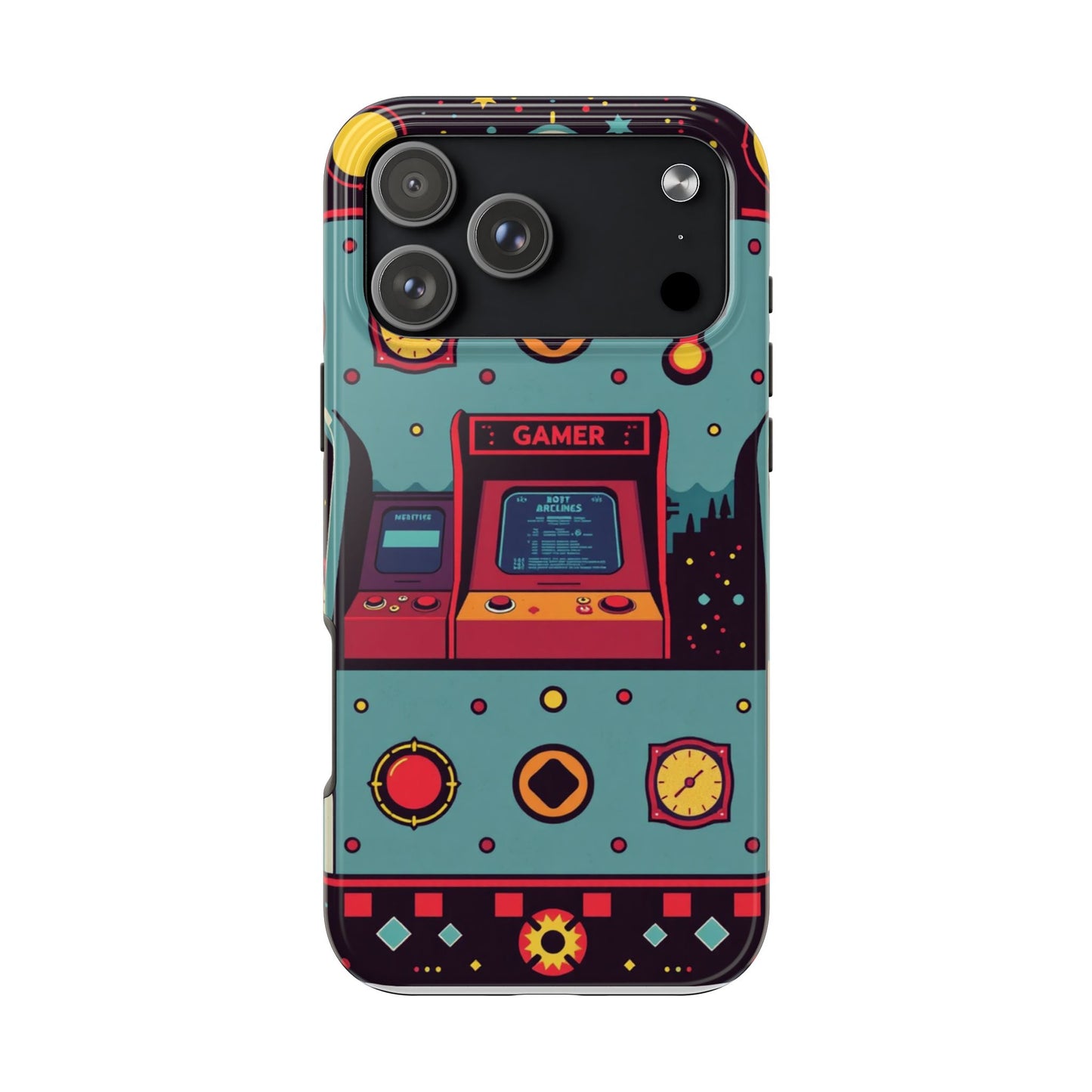 Retro Gamer Tough Phone Case - Vibrant Arcade Design for Gaming Enthusiasts - for iPhone