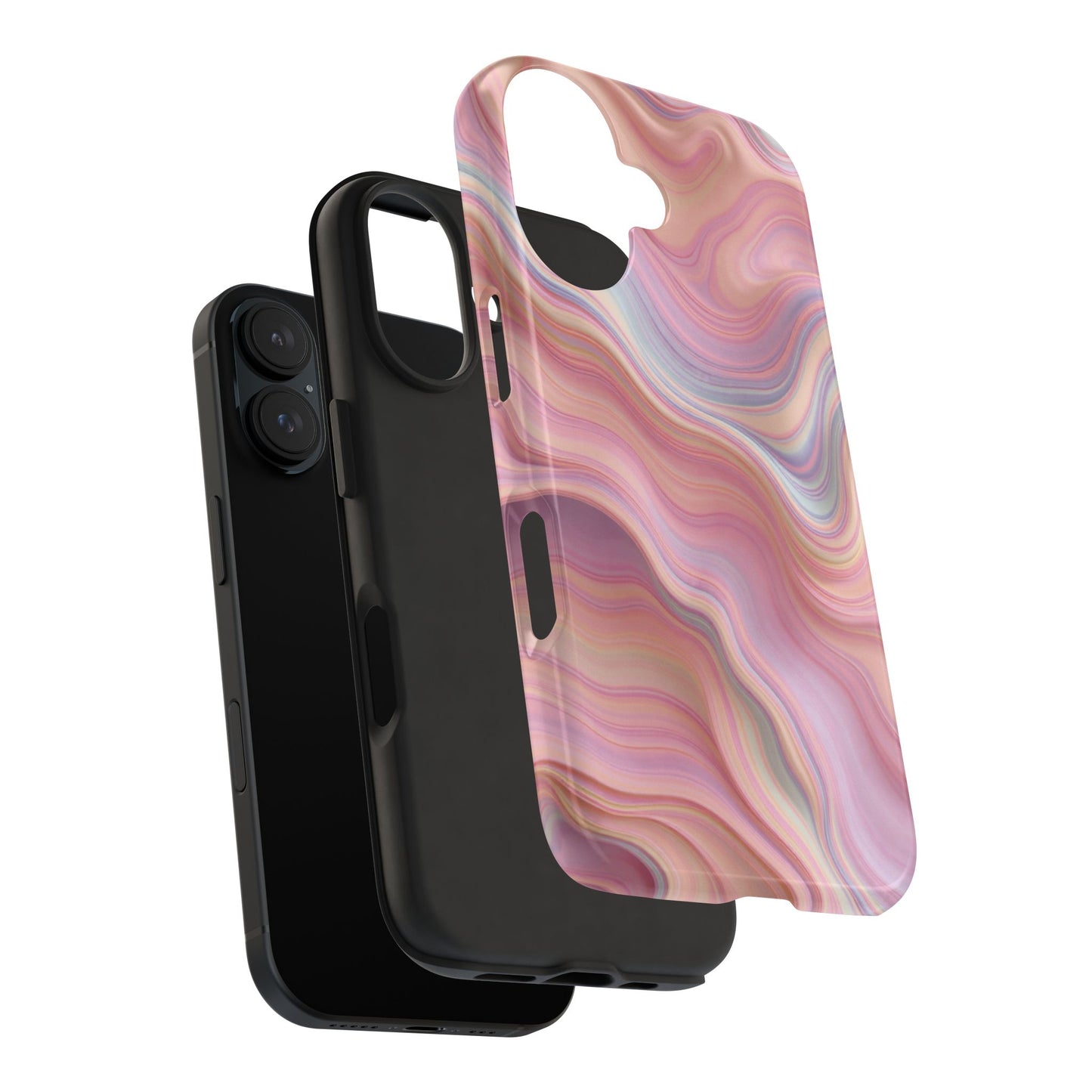 Stylish Tough Phone Cases - Abstract Pink Marble Design