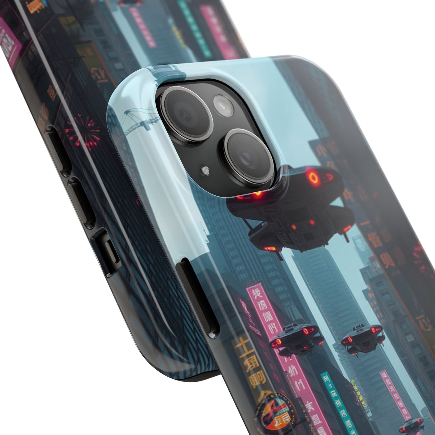 Futuristic City Tough Phone Case - Sci-Fi Design for Urban Explorers