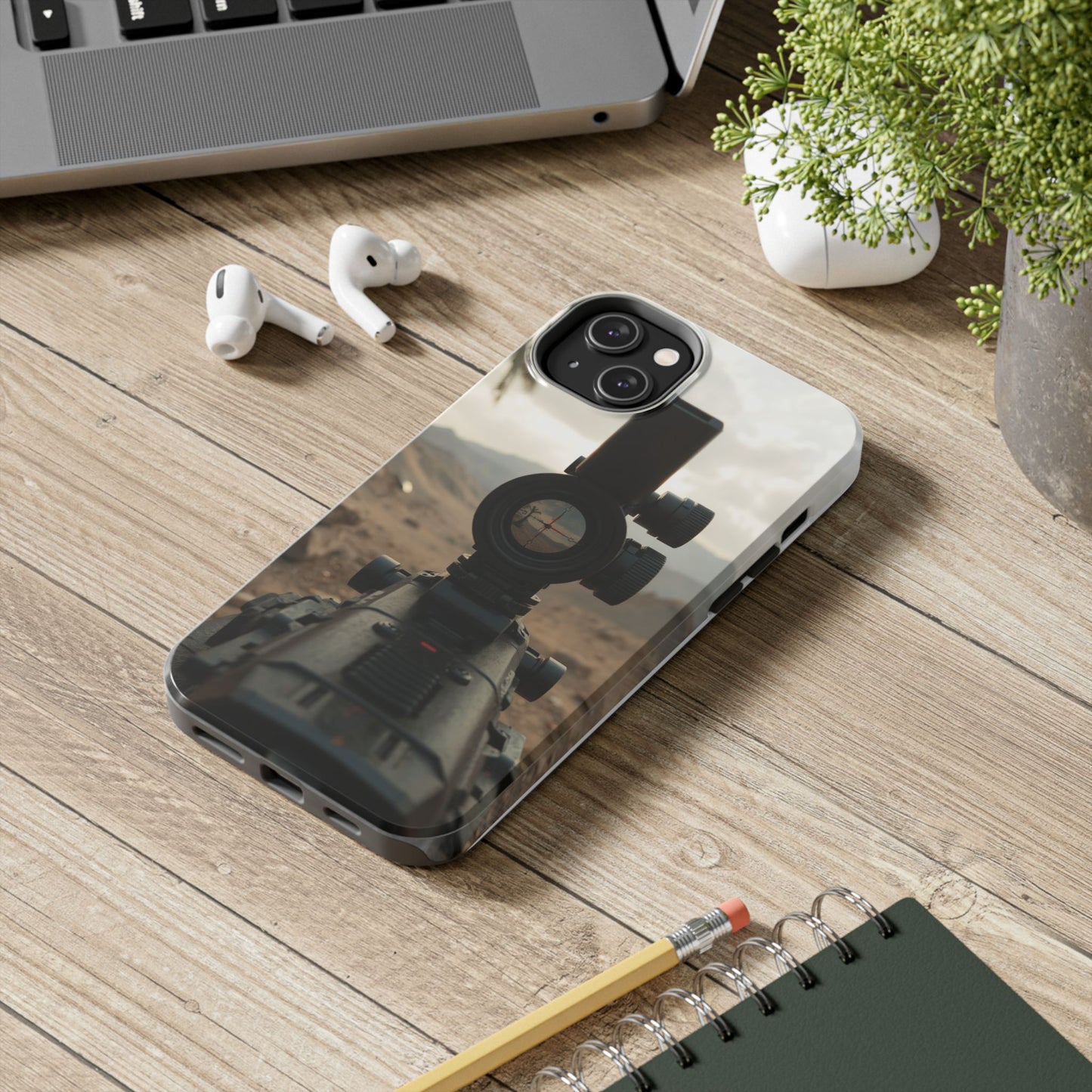 Tough Phone Case with Sniper Scope Design - Durable & Stylish Protection for Outdoors Enthusiasts