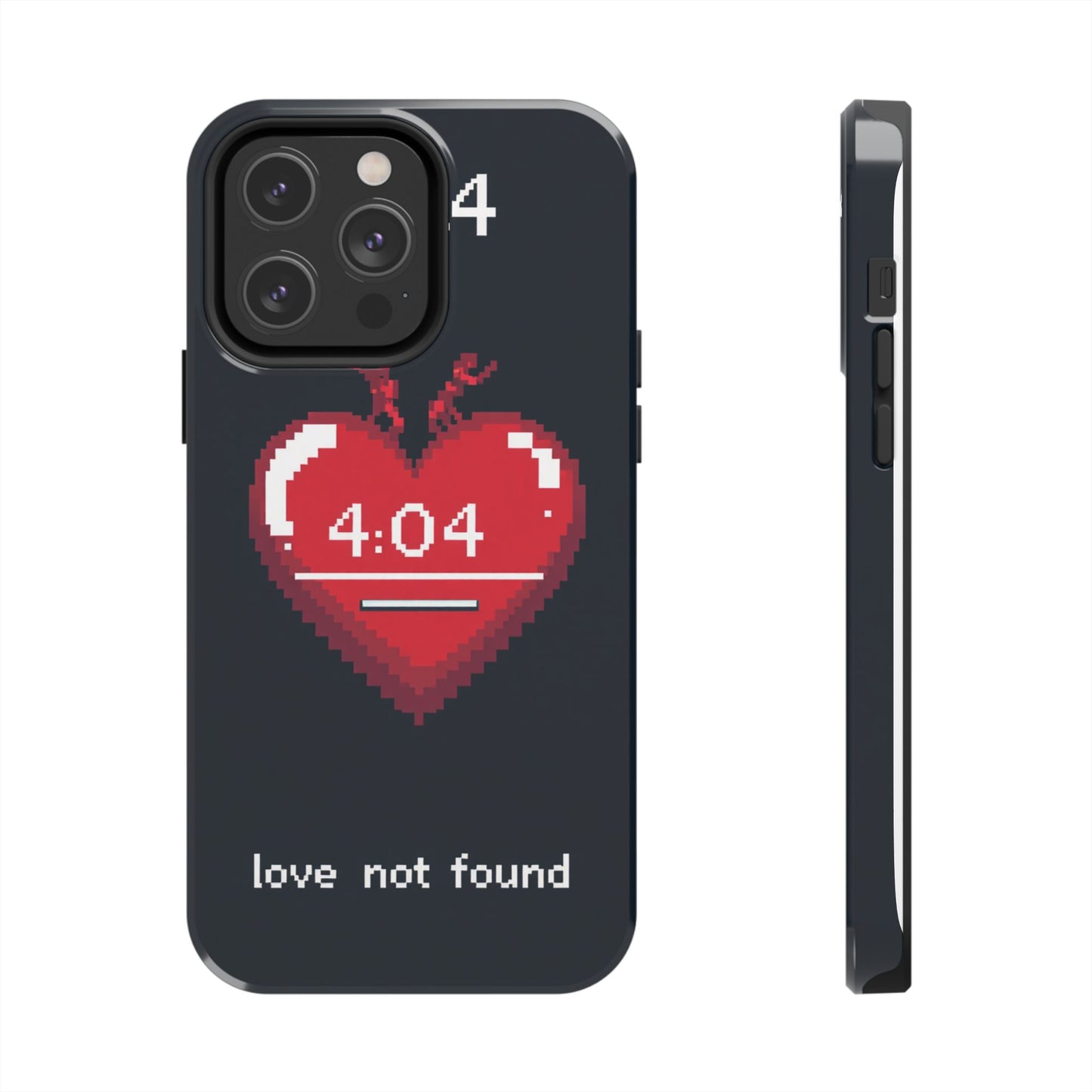 Vintage Pixel Heart Tough Phone Case - "404 Love Not Found" Design