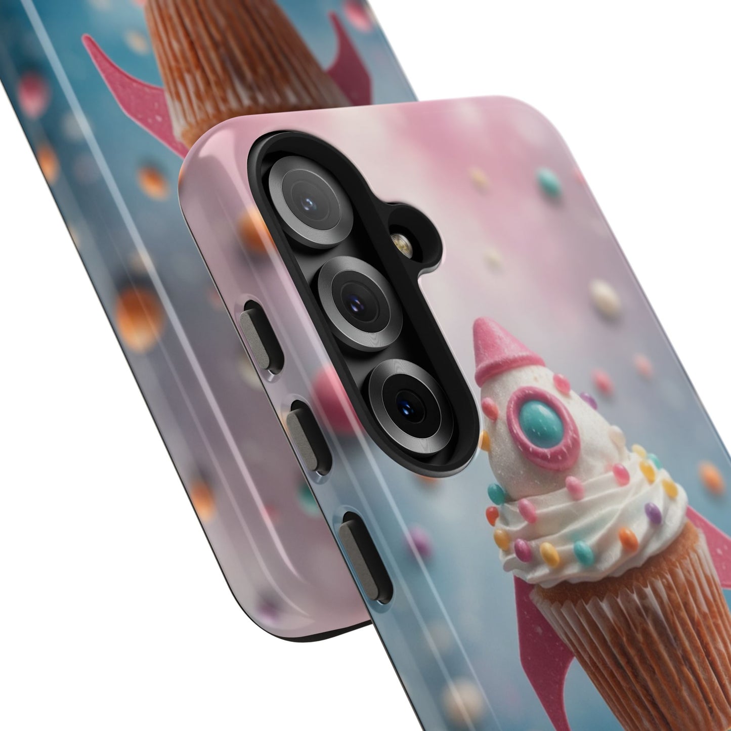 Whimsical Rocket Cupcake Phone Case - Fun Protective Case for Kids and Teens