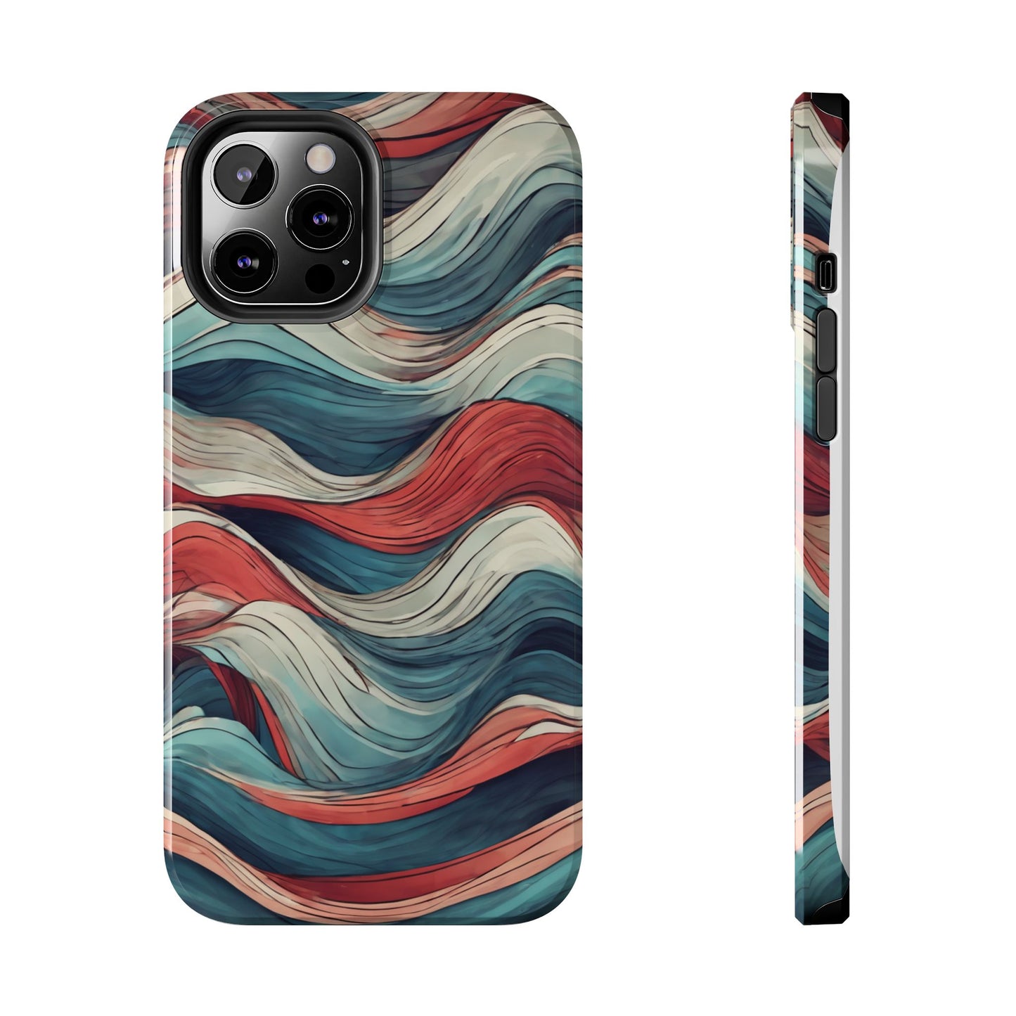 Abstract Waves Tough Phone Case - Stylish & Durable Phone Protection - for iPhone