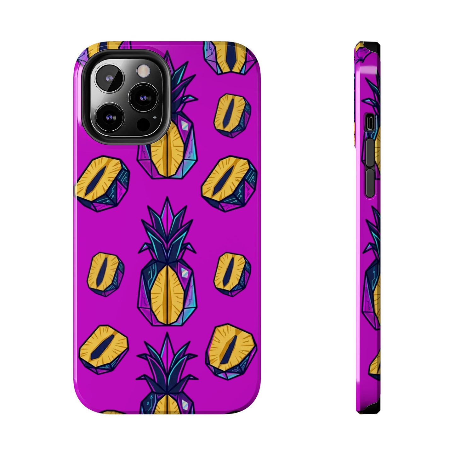 Cyberpunk Origami Pineapple iPhone Case