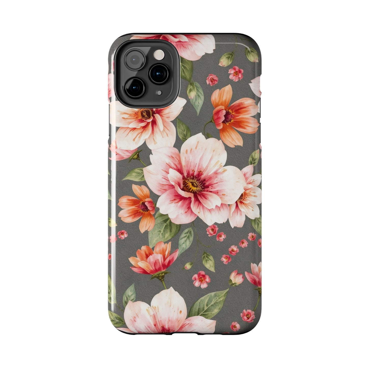 Floral Pink Tough Phone Case - Stylish & Durable Floral Design - for iPhone