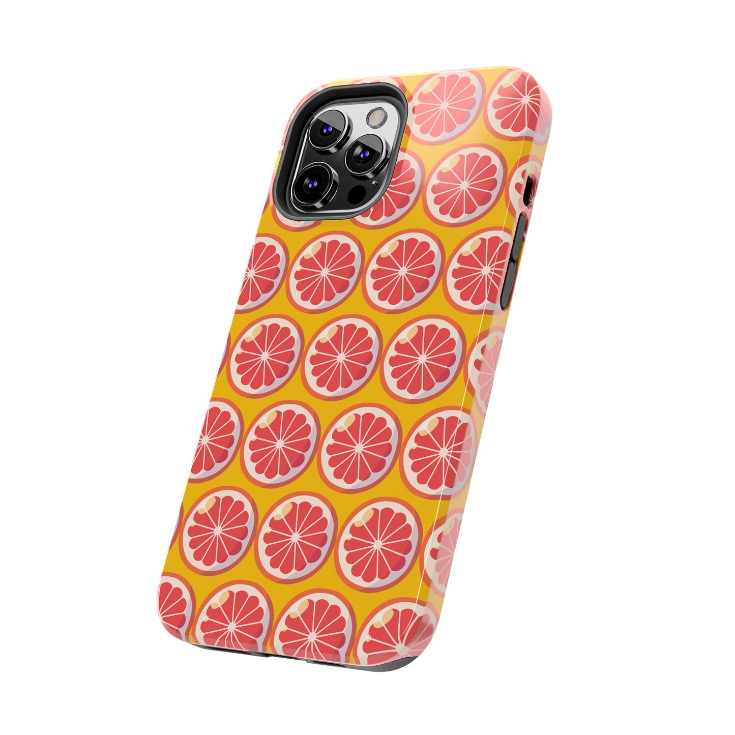 Citrus Pattern Tough Phone Case - Bright Grapefruit Design - for iPhone