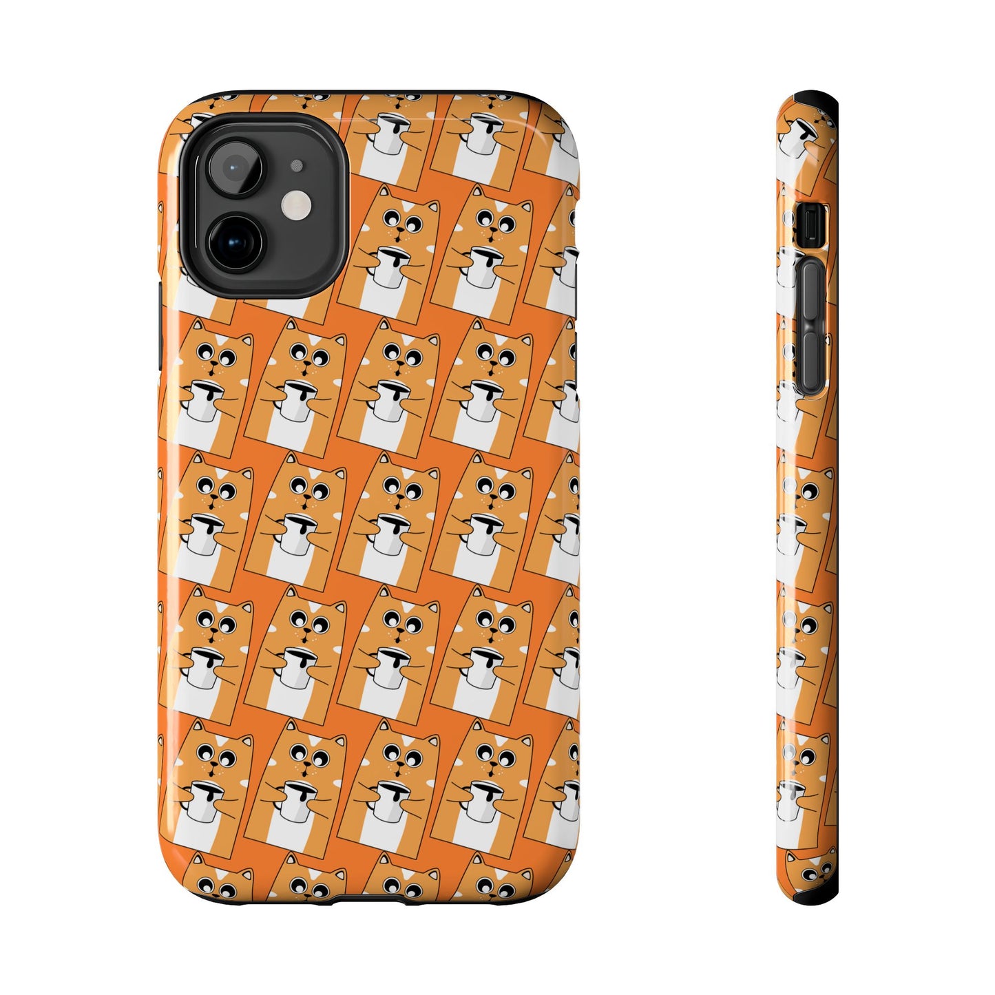 Coffee Cat Tough Phone Case – Durable, Fun, Perfect for Pet Lovers - for iPhone