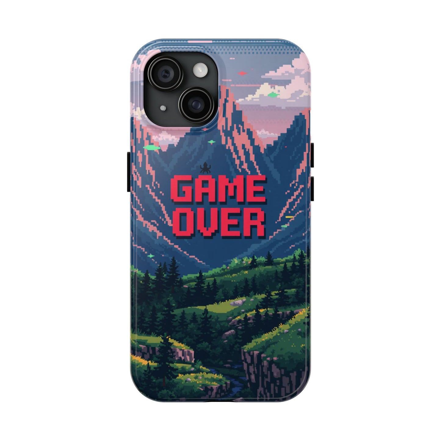 Pixel Art Tough Phone Case - 'Game Over' Design for Gamers