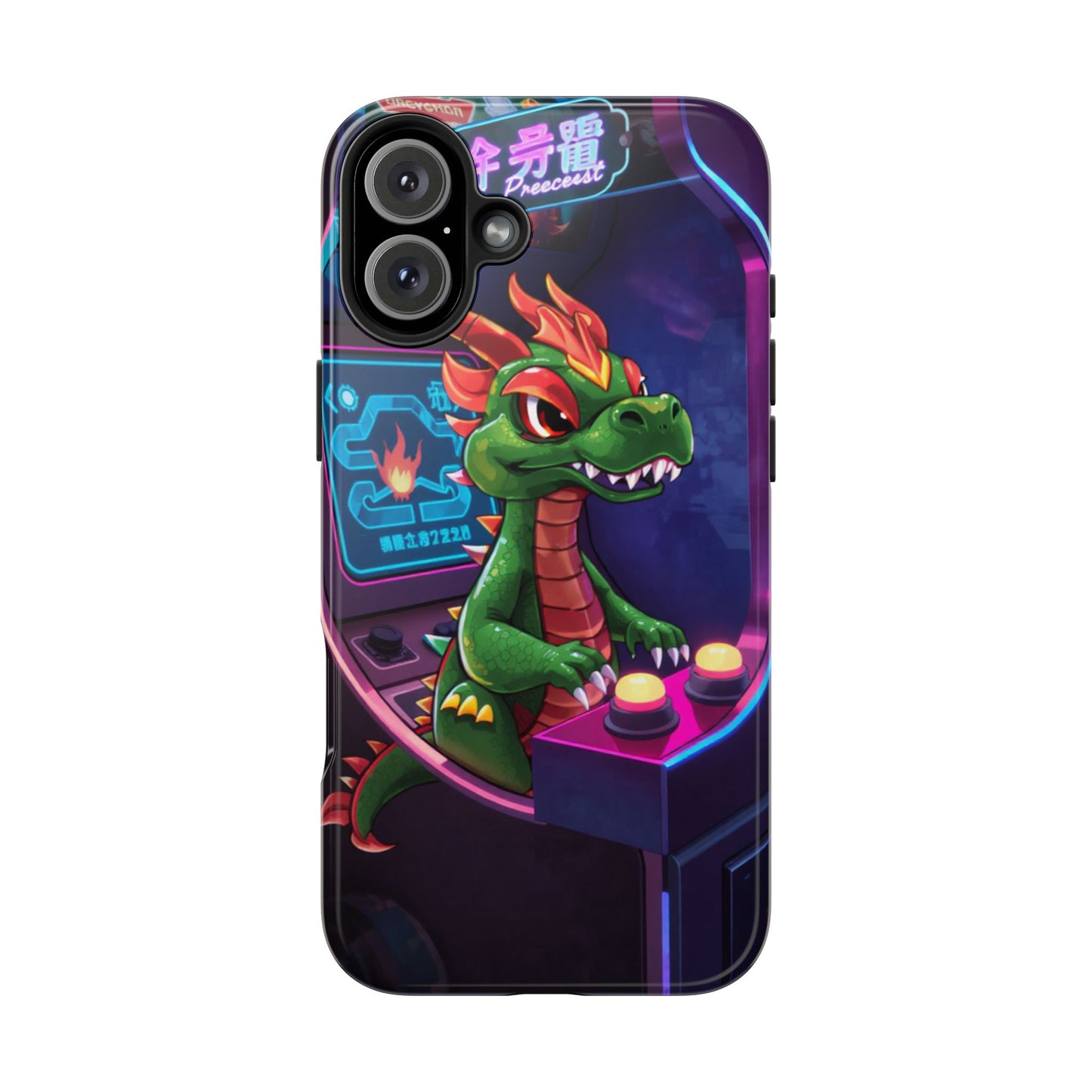Retro Gamer Tough Phone Case with Dragon Design
