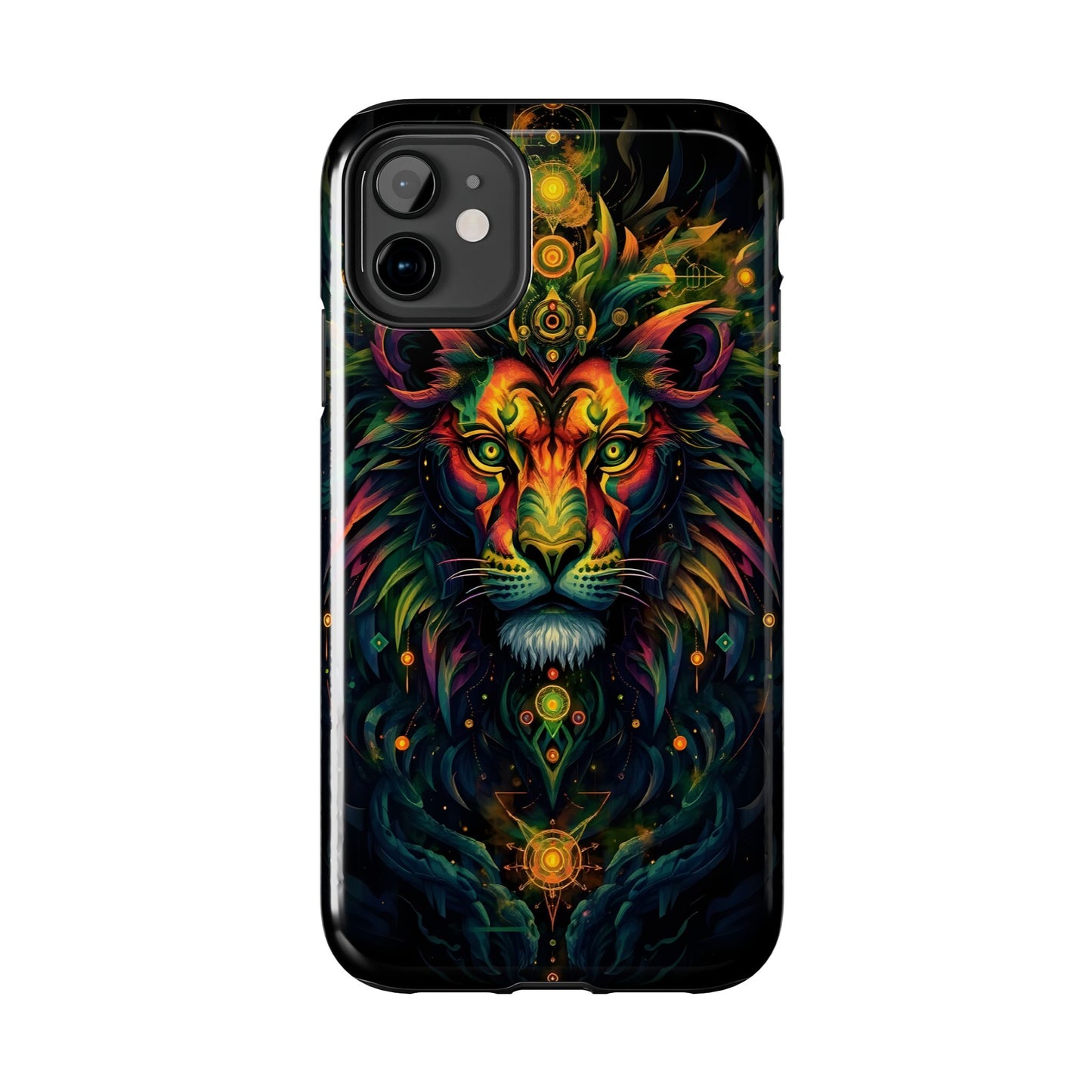 Vibrant Mystical Lion Art Tough Phone Case - Bold Protector for Animal Lovers - for iPhone