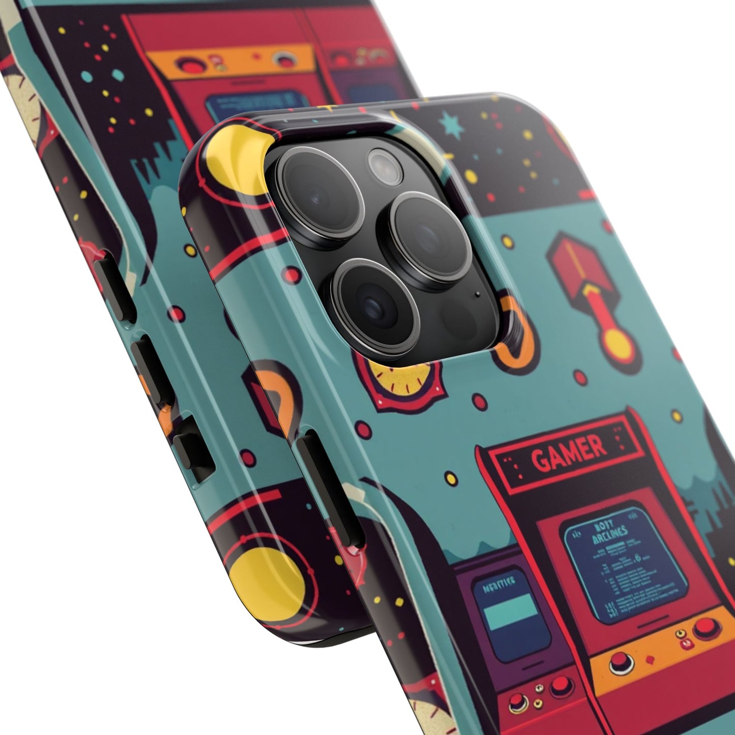 Retro Gamer Tough Phone Case - Vibrant Arcade Design for Gaming Enthusiasts - for iPhone