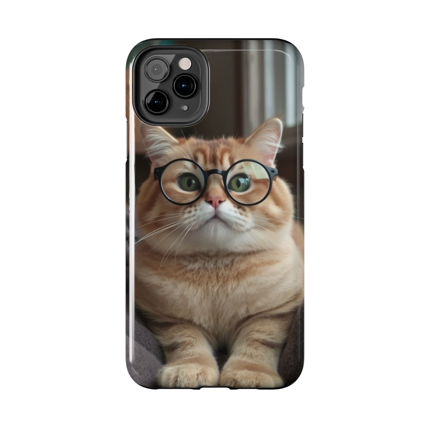 Cute Cat Glasses Tough Phone Case - Fun & Stylish Protection for Cat Lovers
