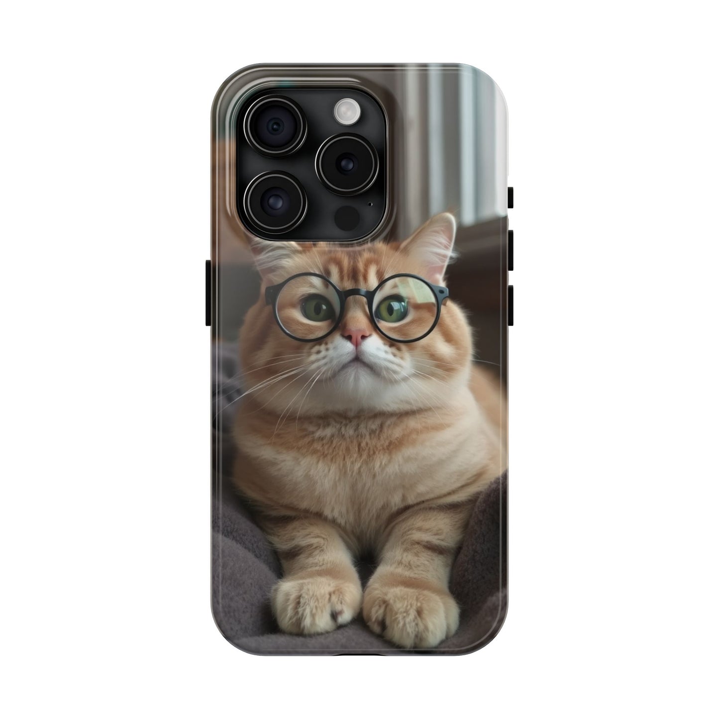 Cute Cat Glasses Tough Phone Case - Fun & Stylish Protection for Cat Lovers