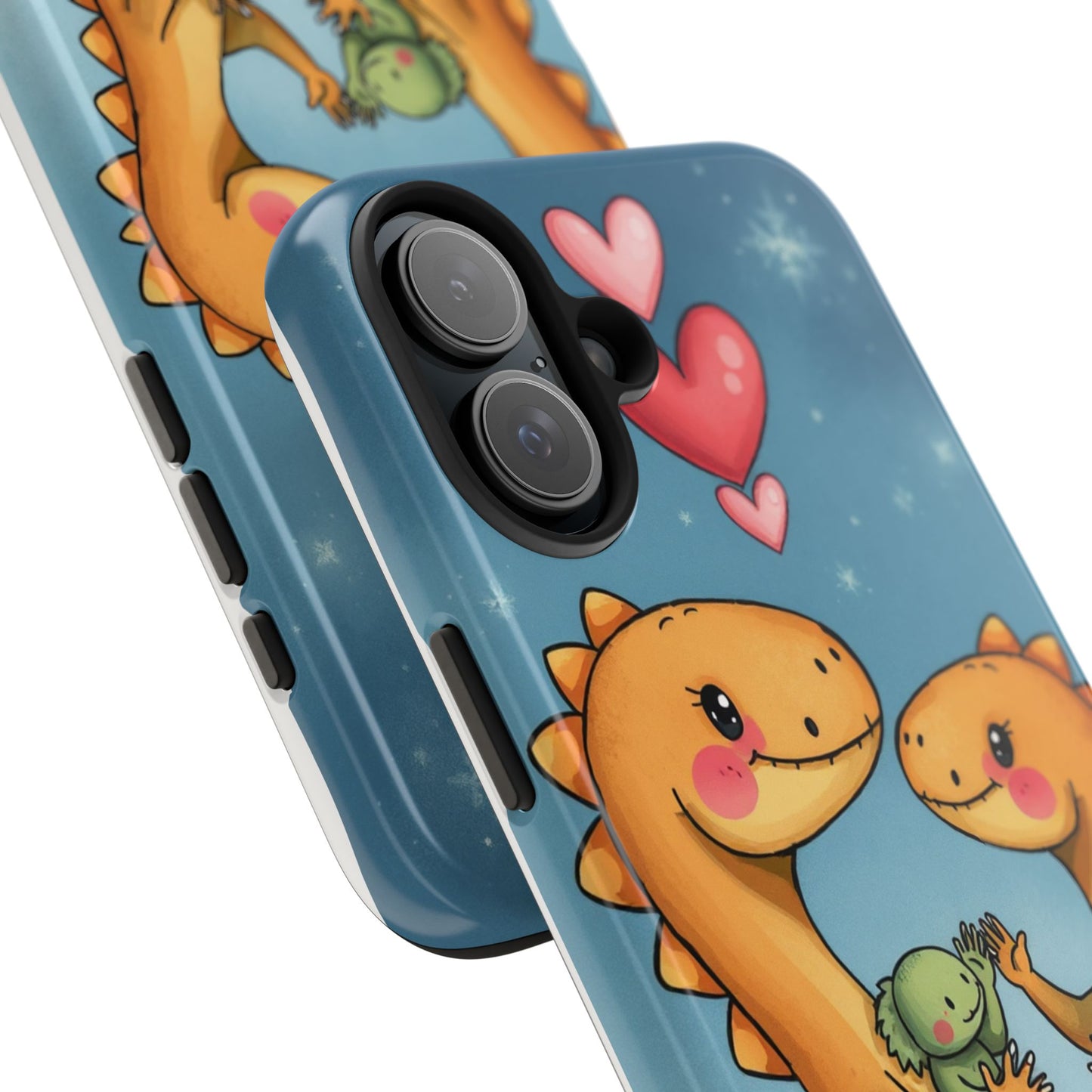 Dino Love Tough Phone Case - Cute & Durable Design for Kids & Parents