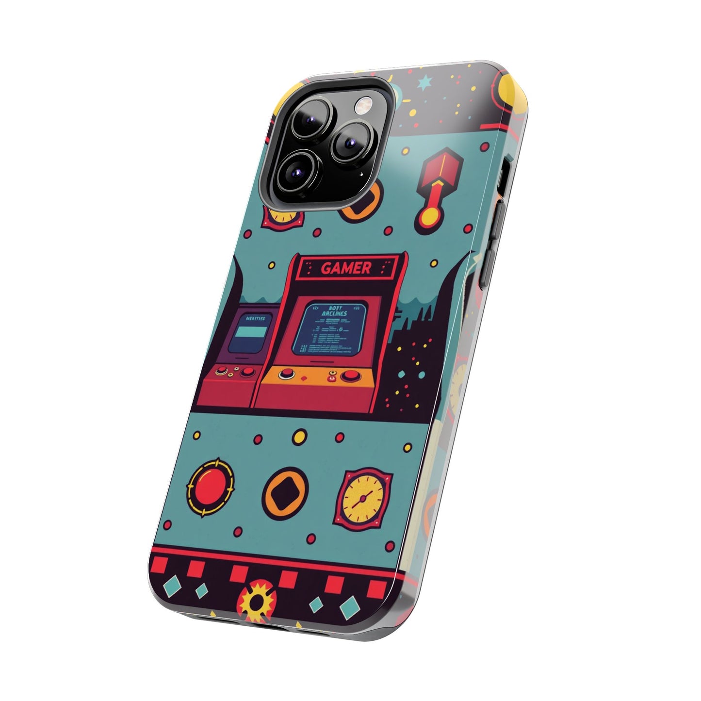 Retro Gamer Tough Phone Case - Vibrant Arcade Design for Gaming Enthusiasts - for iPhone