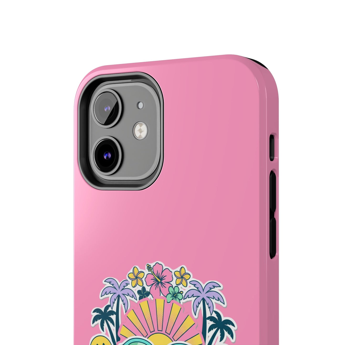 Retro Summer Phone Case — Y2K Palm Trees, Roller Skates & Smiley Collage