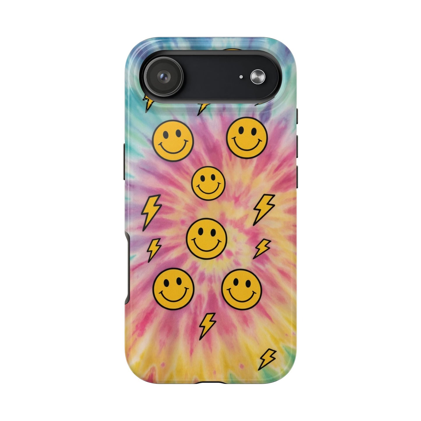 Colorful Smiley Lightning Tough Phone Case - Fun & Durable