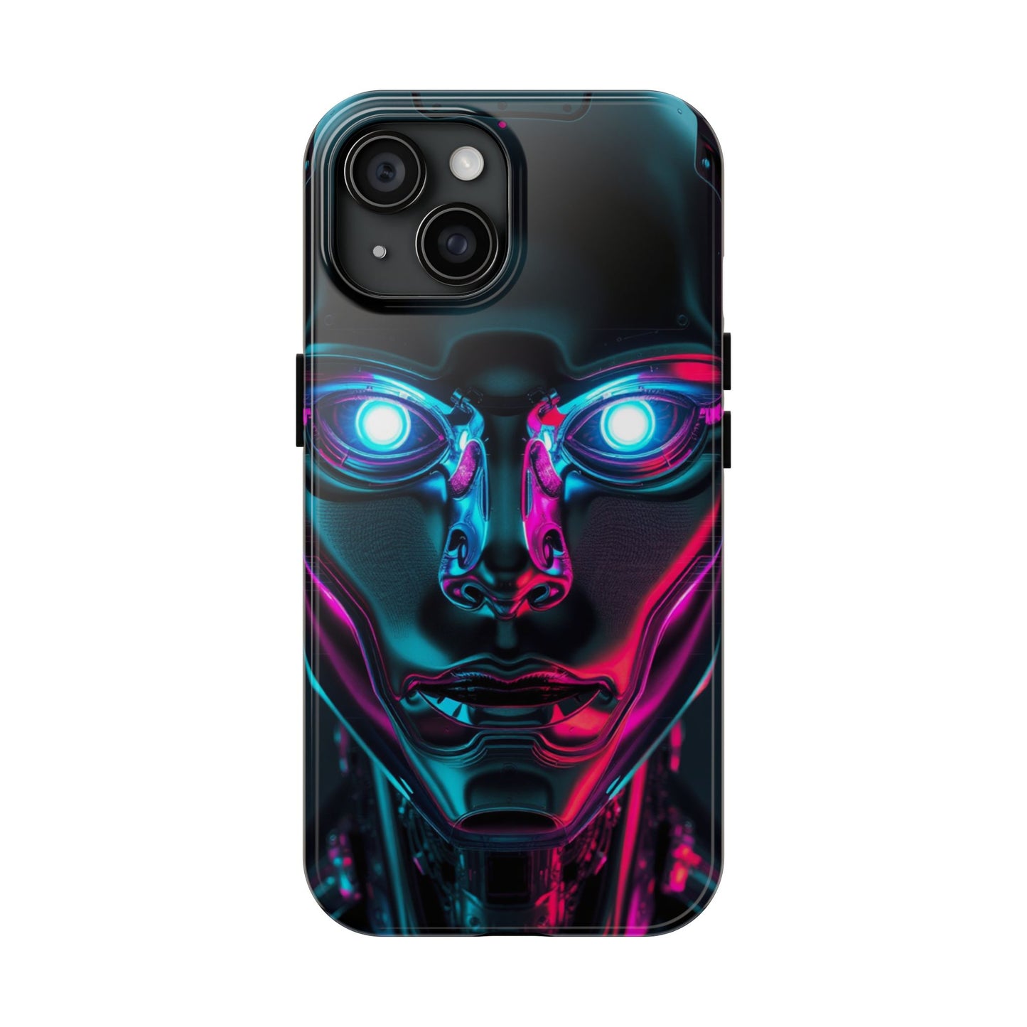 Futuristic Phone Case, Tough Phone Cover, Cyberpunk Style, Robot Design, Gift for Tech Lovers, Unique Phone Accessories