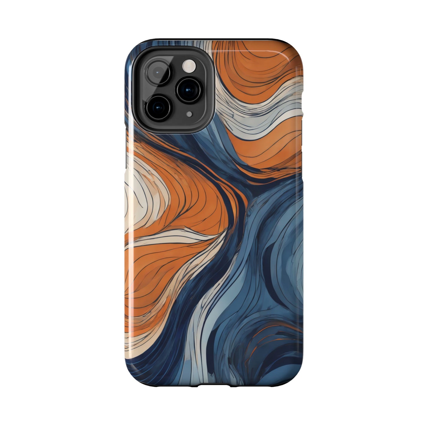 Artistic Tough Phone Case - Vibrant Abstract  Waves Design - for iPhone
