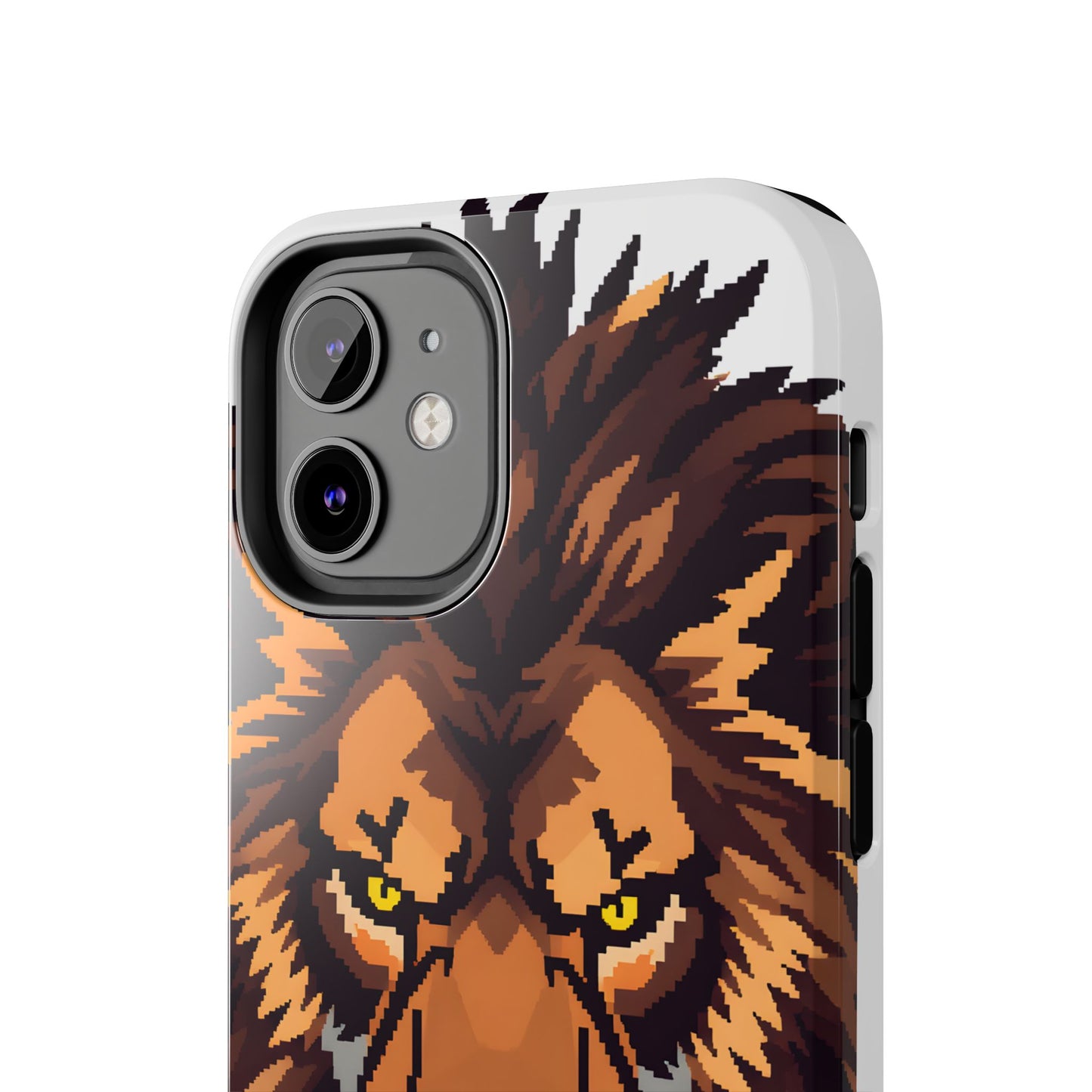Fierce Pixelated Lion Tough Phone Case - Durable Design for Animal Lovers - for iPhone