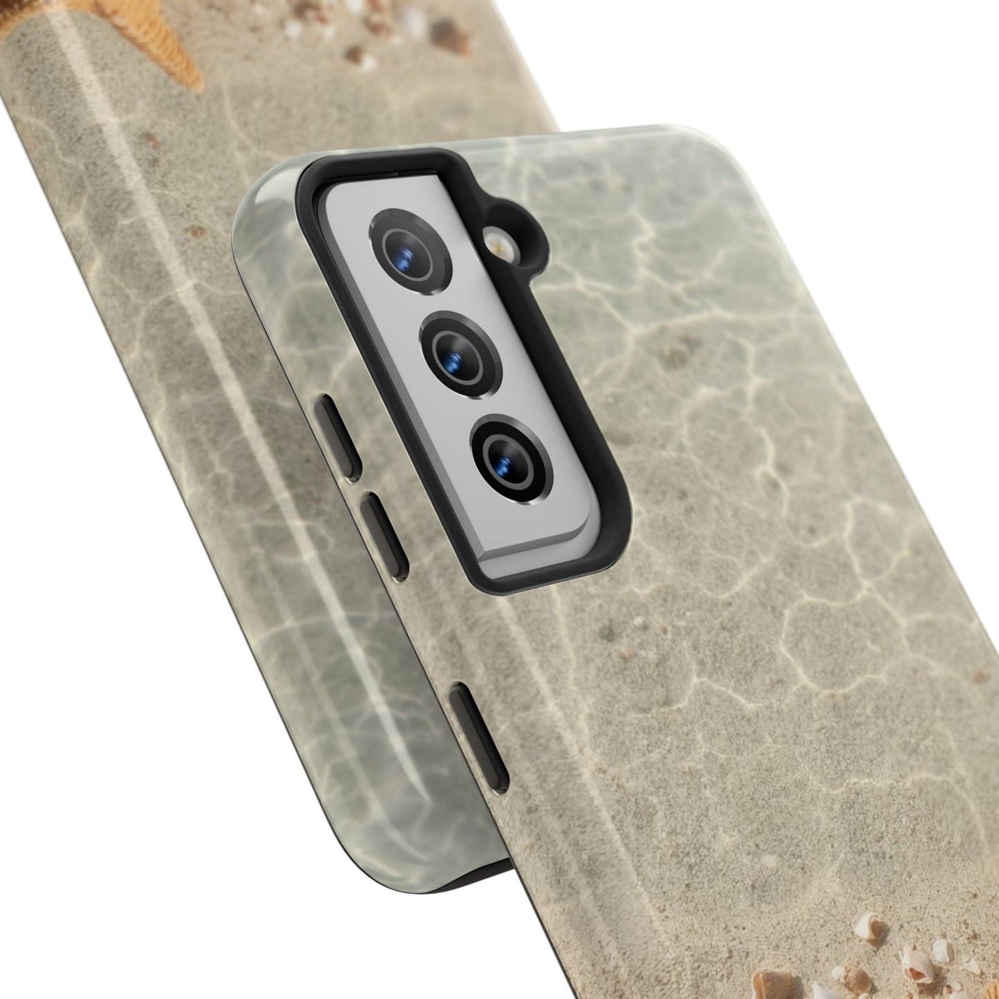 Beach-Inspired Tough Phone Case with Starfish and Seashell Design