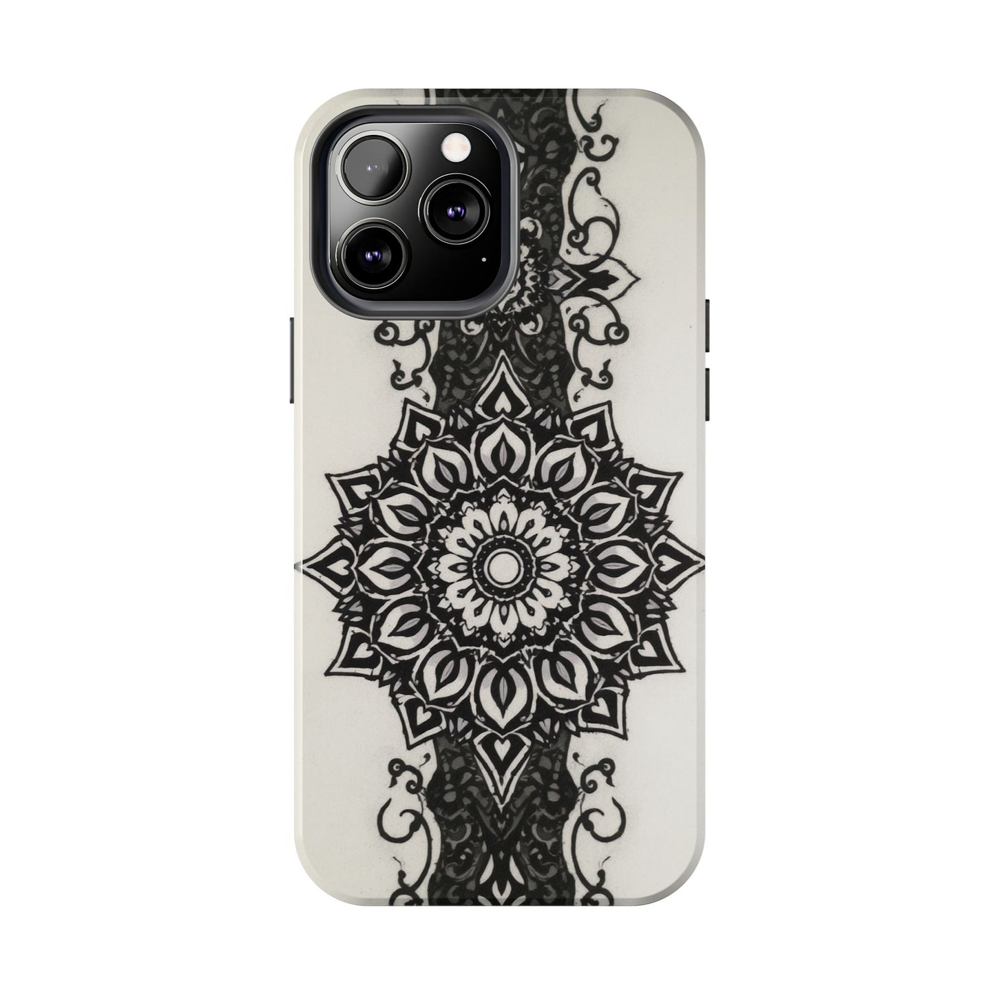 Stylish Tough Phone Cases with Dark Mandala Design - Durable and Unique Protection - for iPhone