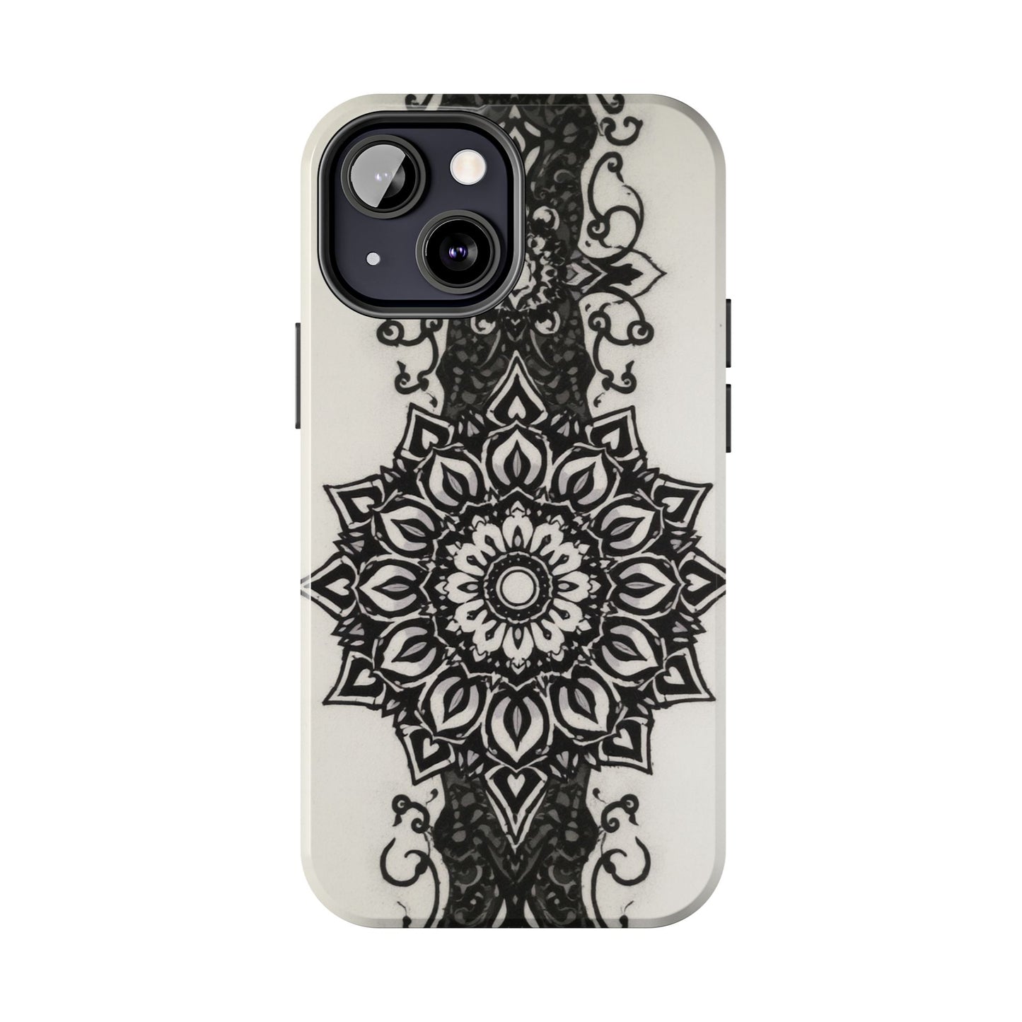 Stylish Tough Phone Cases with Dark Mandala Design - Durable and Unique Protection - for iPhone