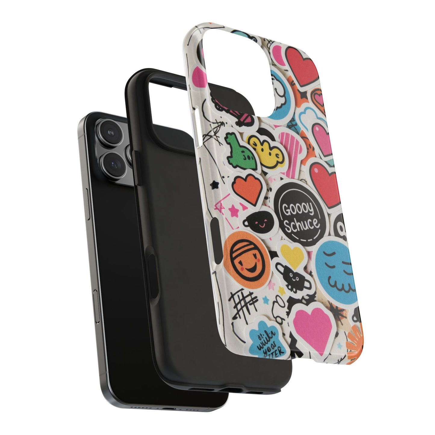 Colorful Stickers Phone Case - Fun & Trendy Tough Phone Cases