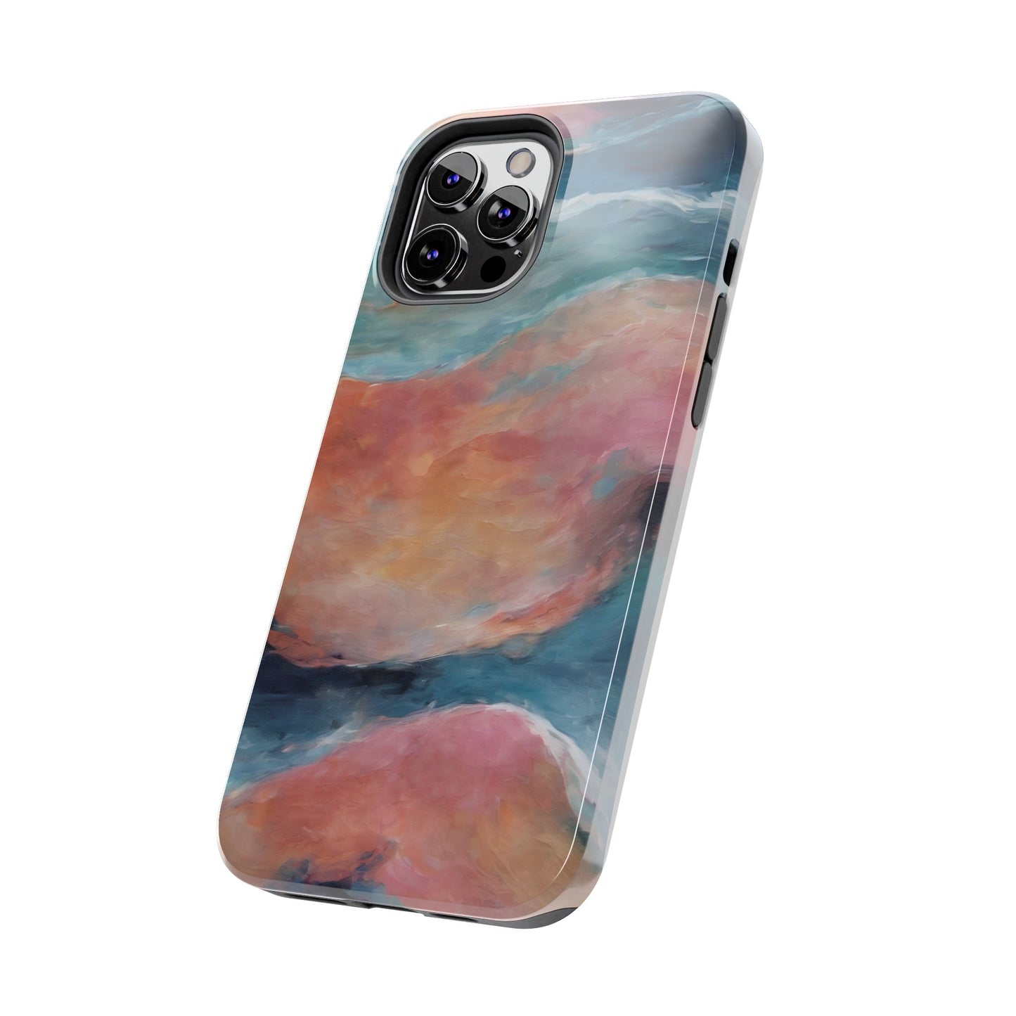 Artistic Painted Sea Tough Phone Case - Abstract Waves Design - for iPhone