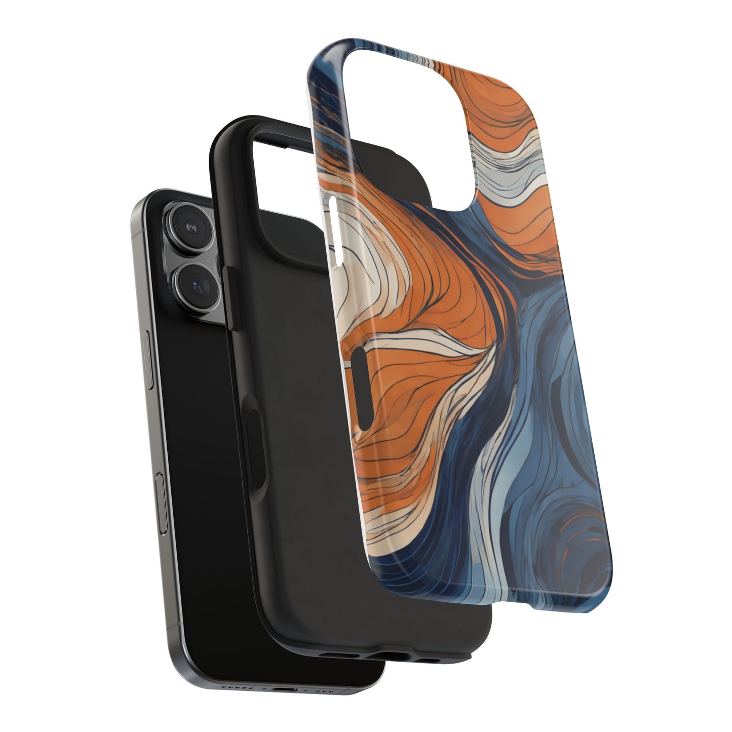 Artistic Tough Phone Case - Vibrant Abstract  Waves Design - for iPhone
