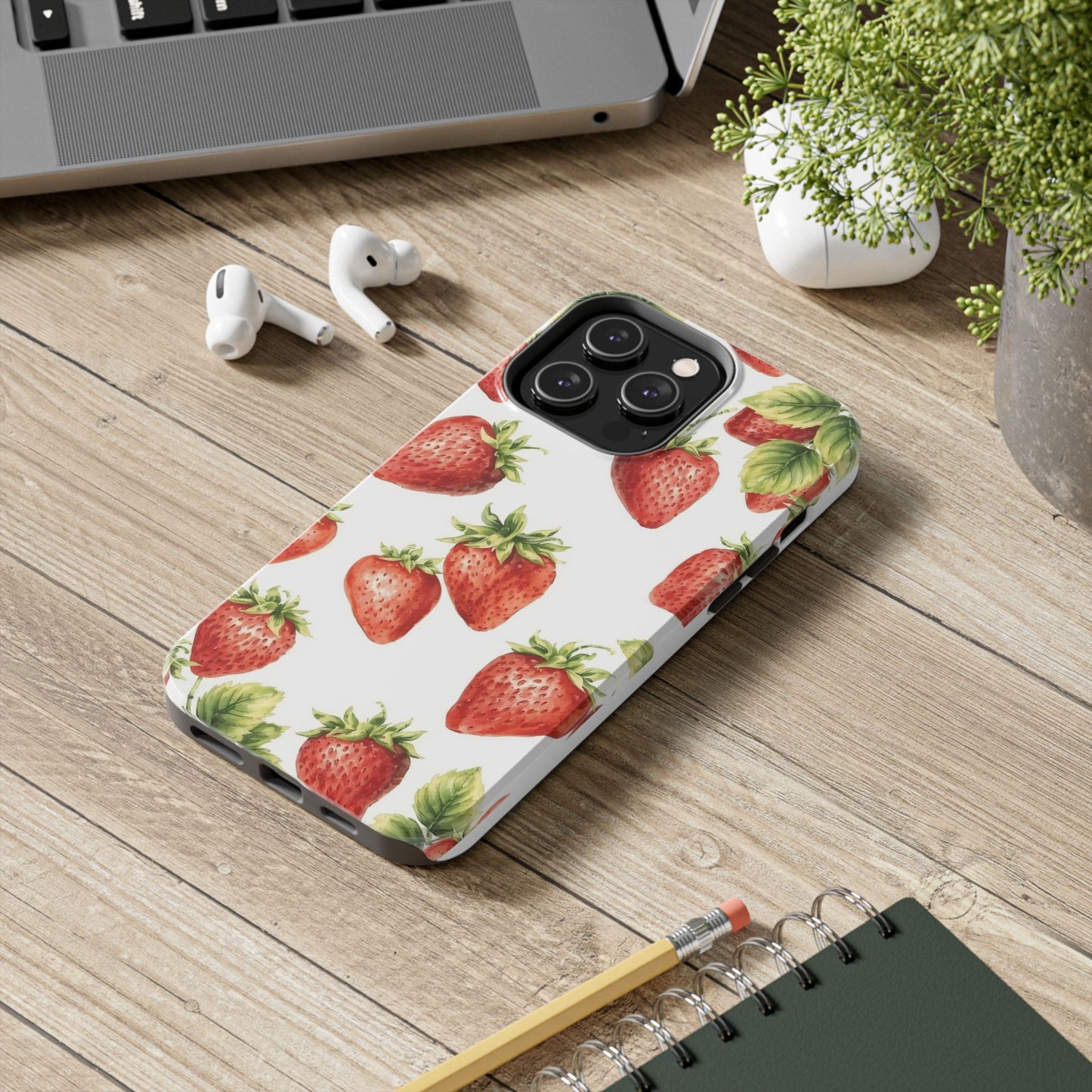 Strawberry Tough Phone Case - Durable Protection with a Fresh Design - for iPhone