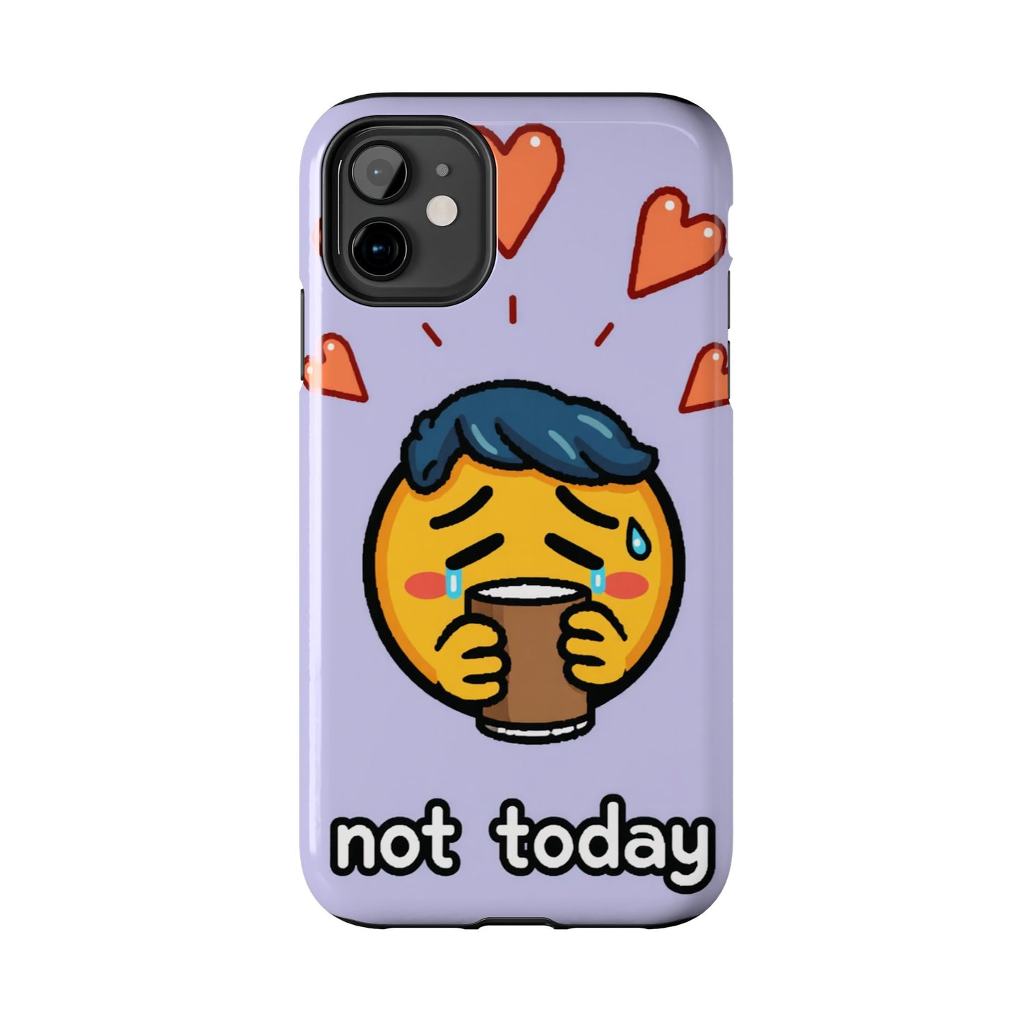 Cute Tough Phone Case - 'Not Today' Emoji Design
