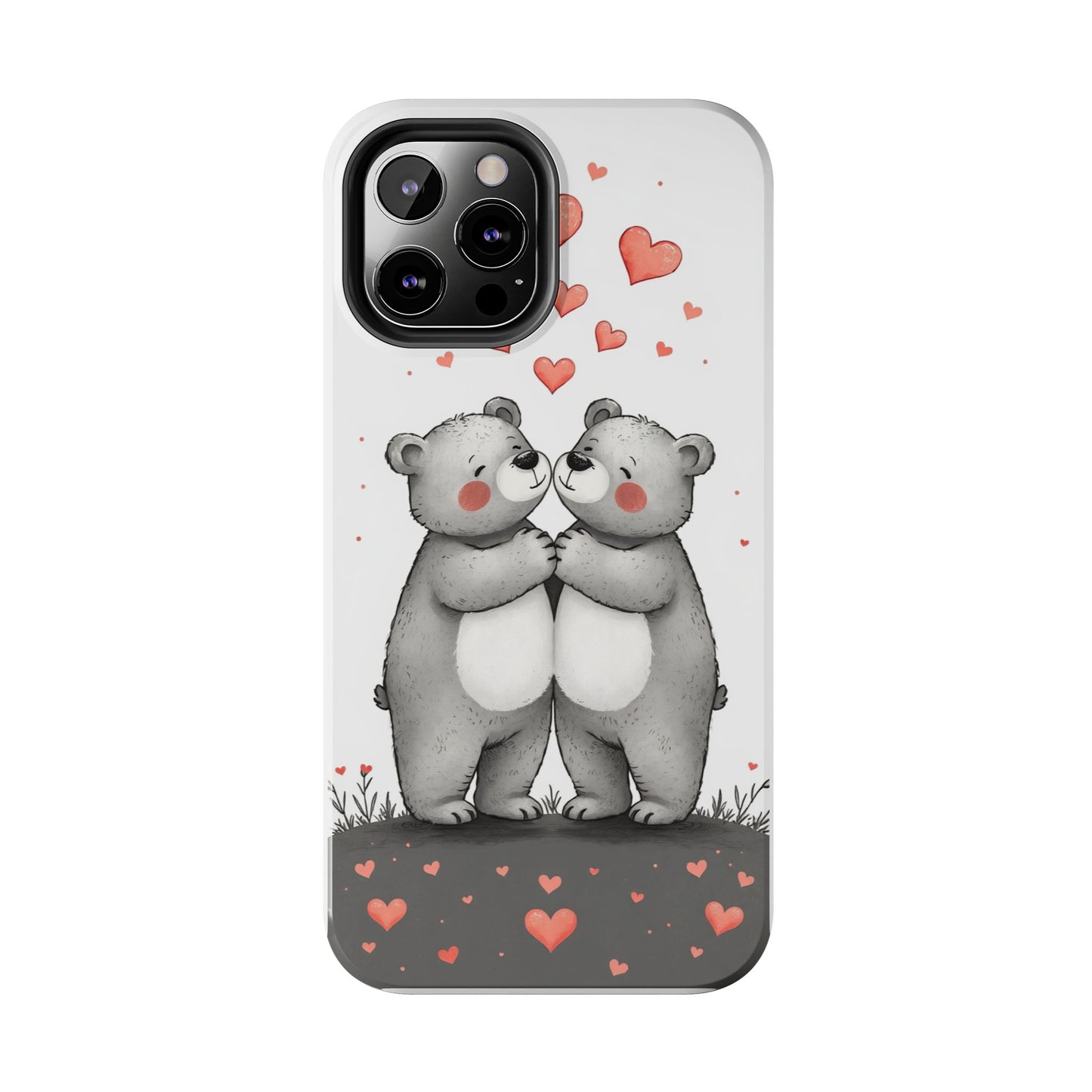 Cute Bear Love Tough Phone Case - Perfect for Valentine's Day & Couples