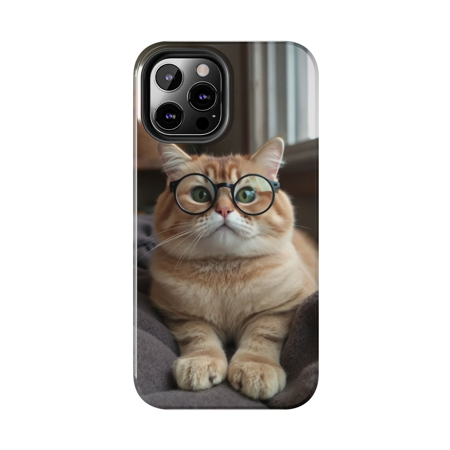 Cute Cat Glasses Tough Phone Case - Fun & Stylish Protection for Cat Lovers