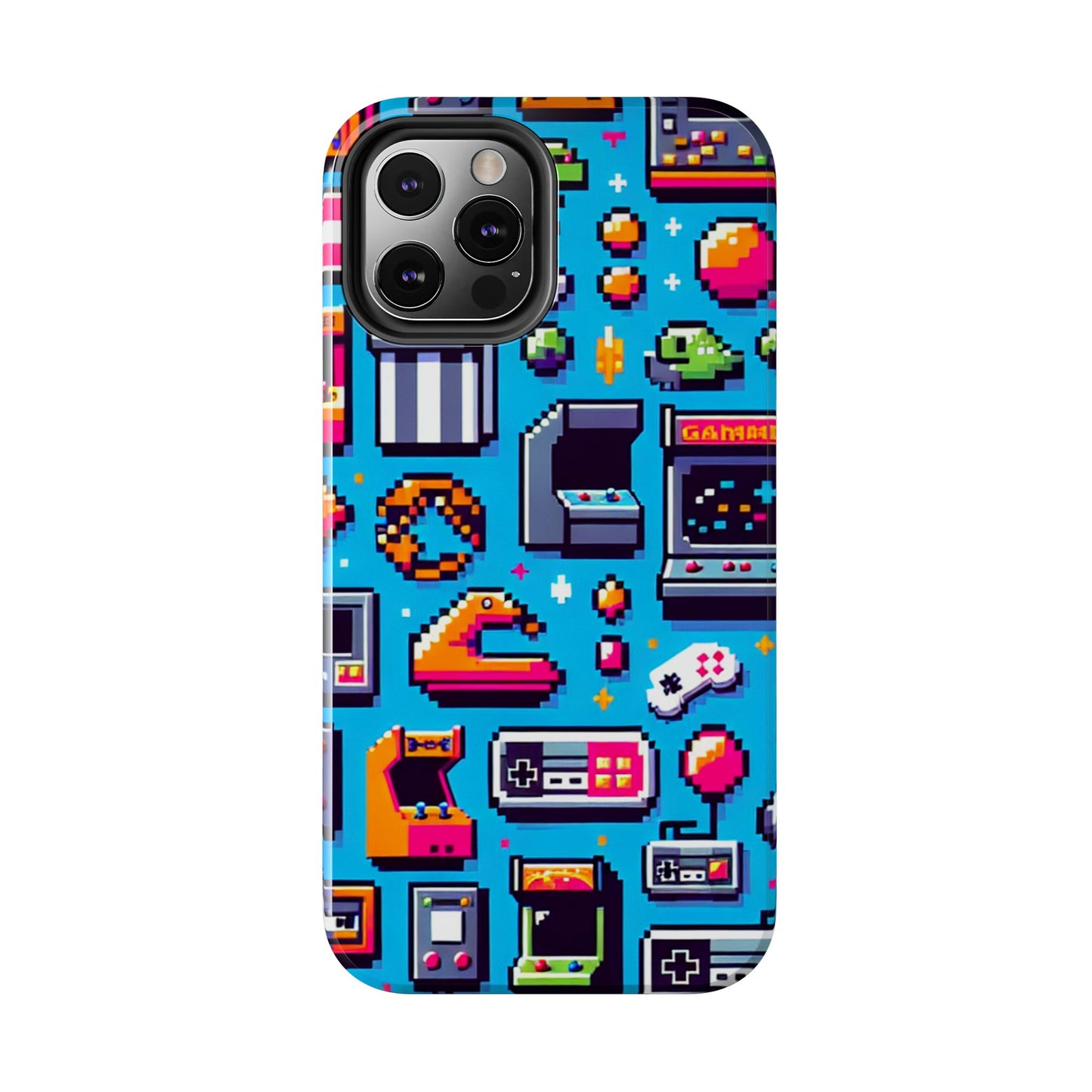 Retro Gaming Tough Phone Case - Pixel Art Design for Gamers - for iPhone