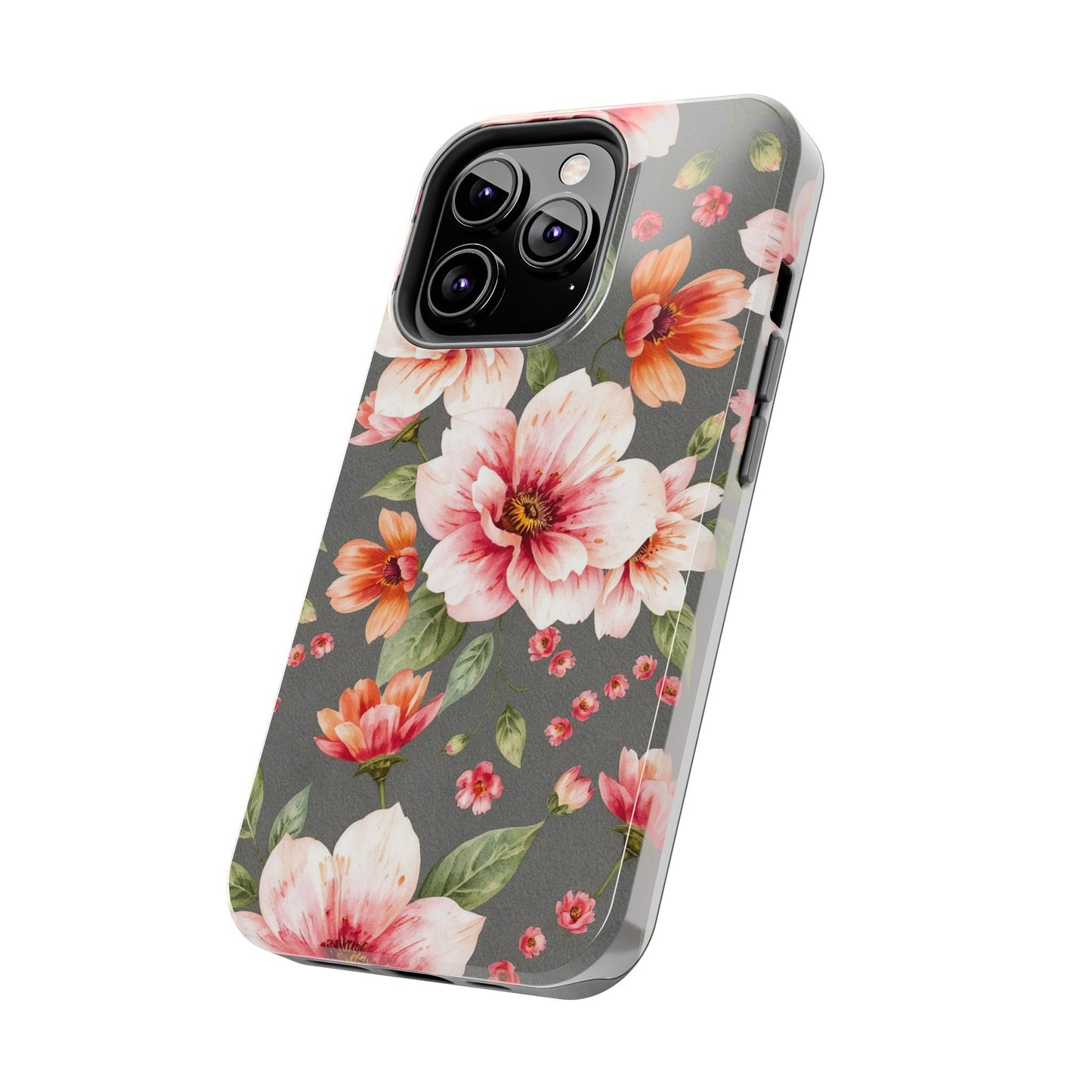 Floral Pink Tough Phone Case - Stylish & Durable Floral Design - for iPhone