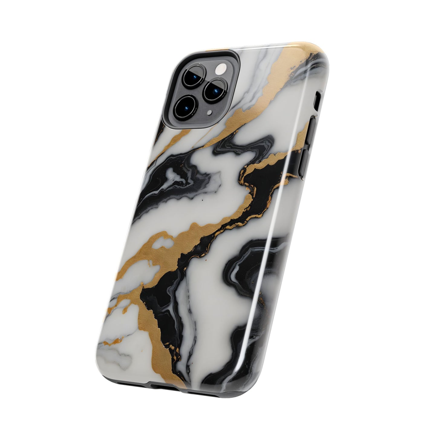 Elegant Gold Marble Tough Phone Case - Stylish Protection for Your iPhone