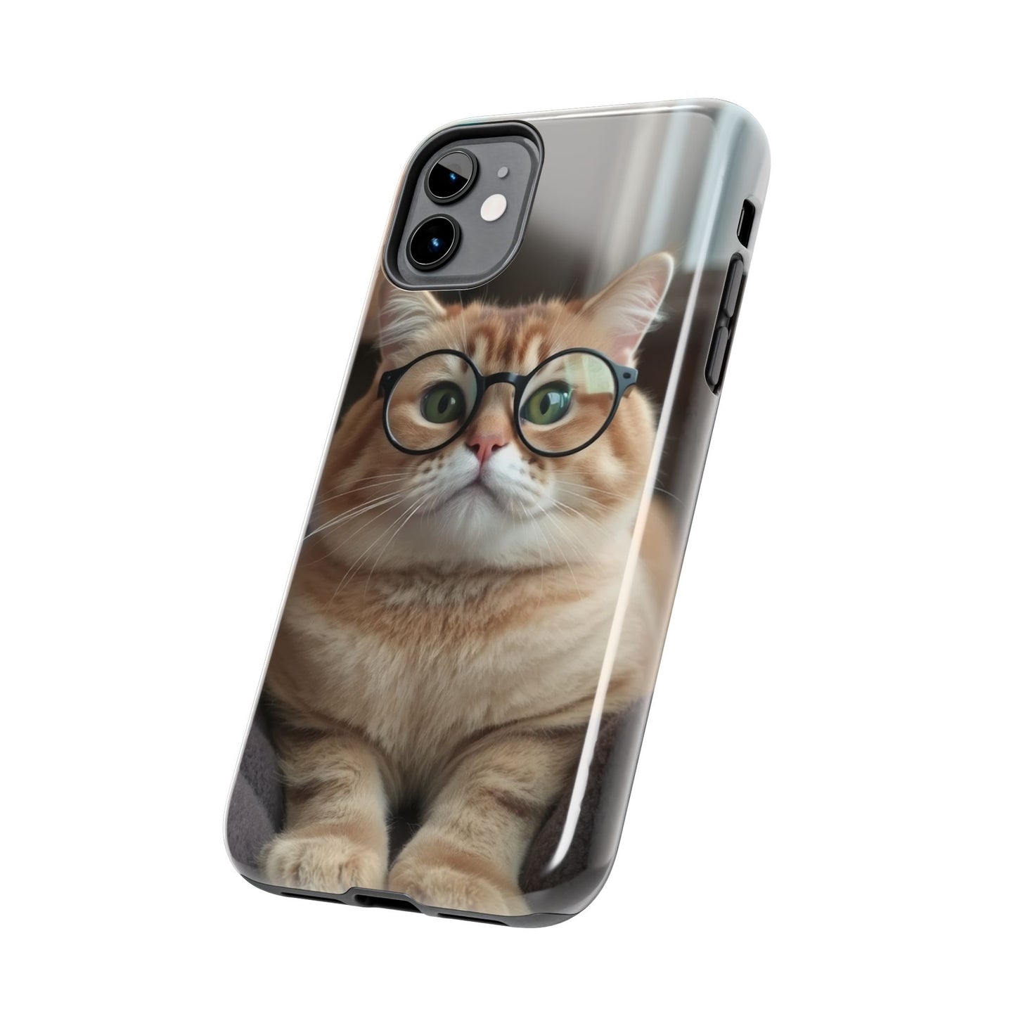 Cute Cat Glasses Tough Phone Case - Fun & Stylish Protection for Cat Lovers