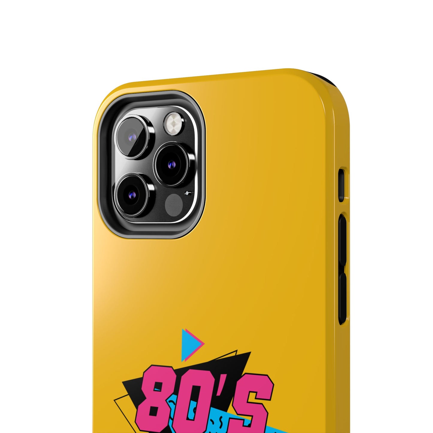 80's Made Me Tough Phone Case - Retro Yellow Silicone Cover - for iPhone