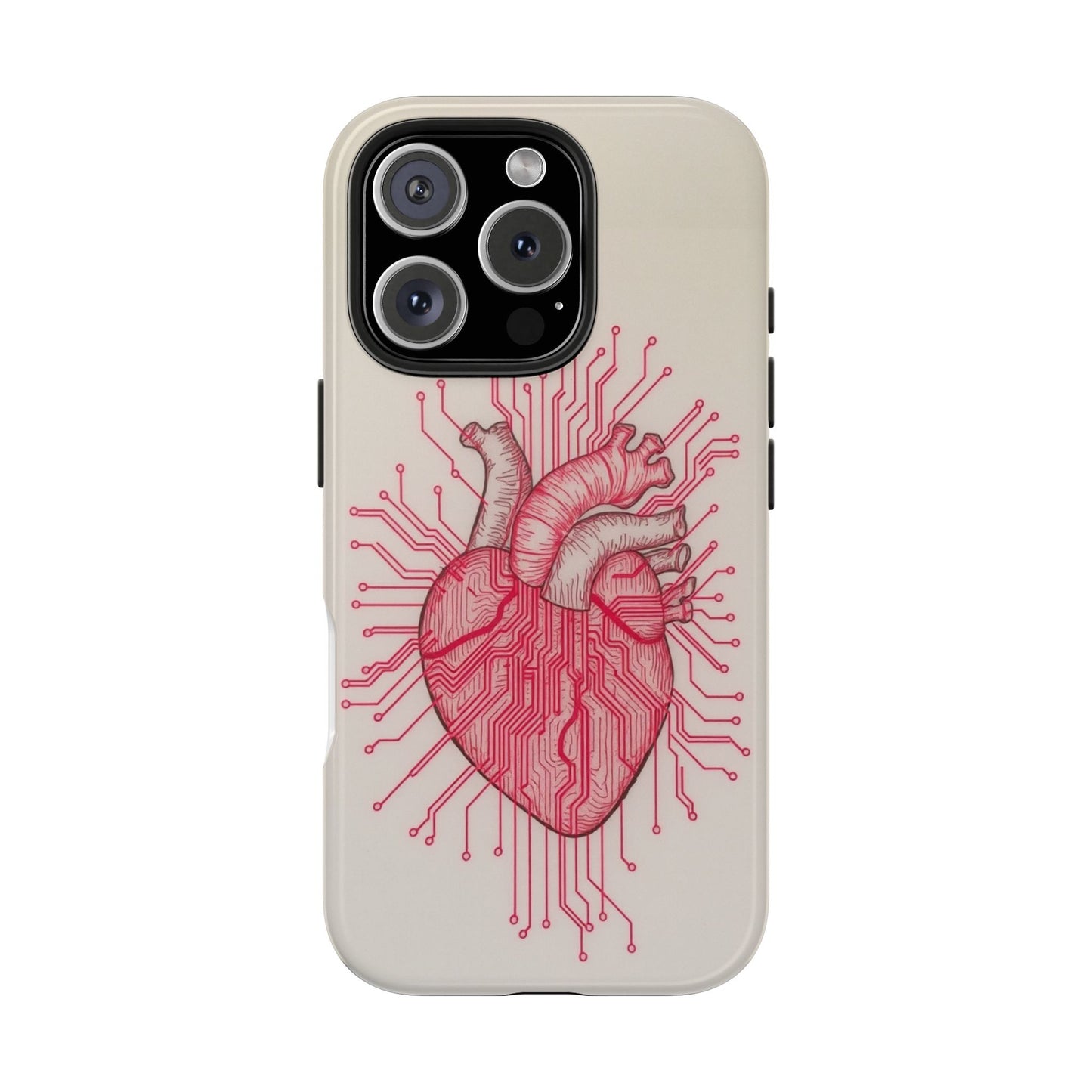 Heart Circuit Tough Phone Case – Unique Tech-Inspired Design for Tech Lovers