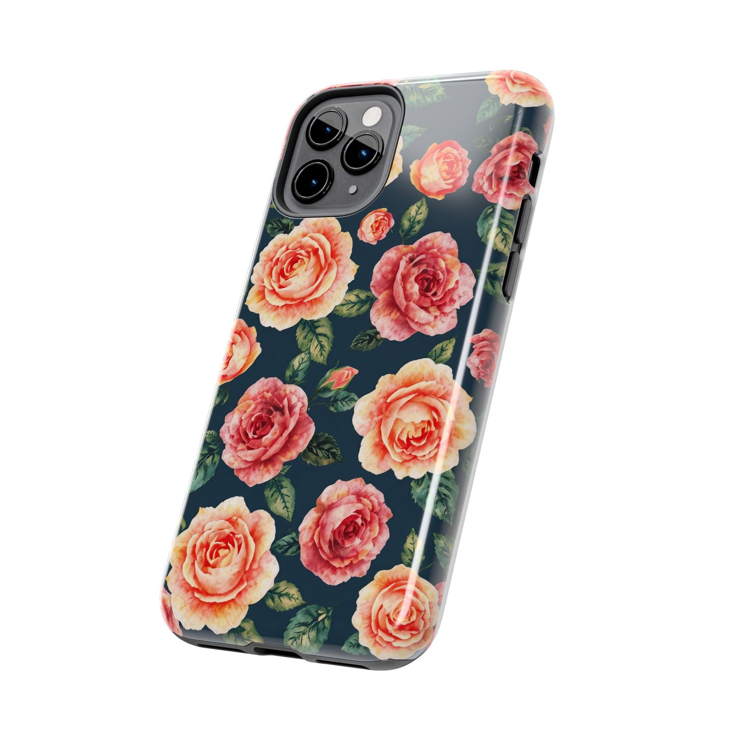 Floral Tough Phone Cases - Durable & Stylish New Age Rose Design - for iPhone