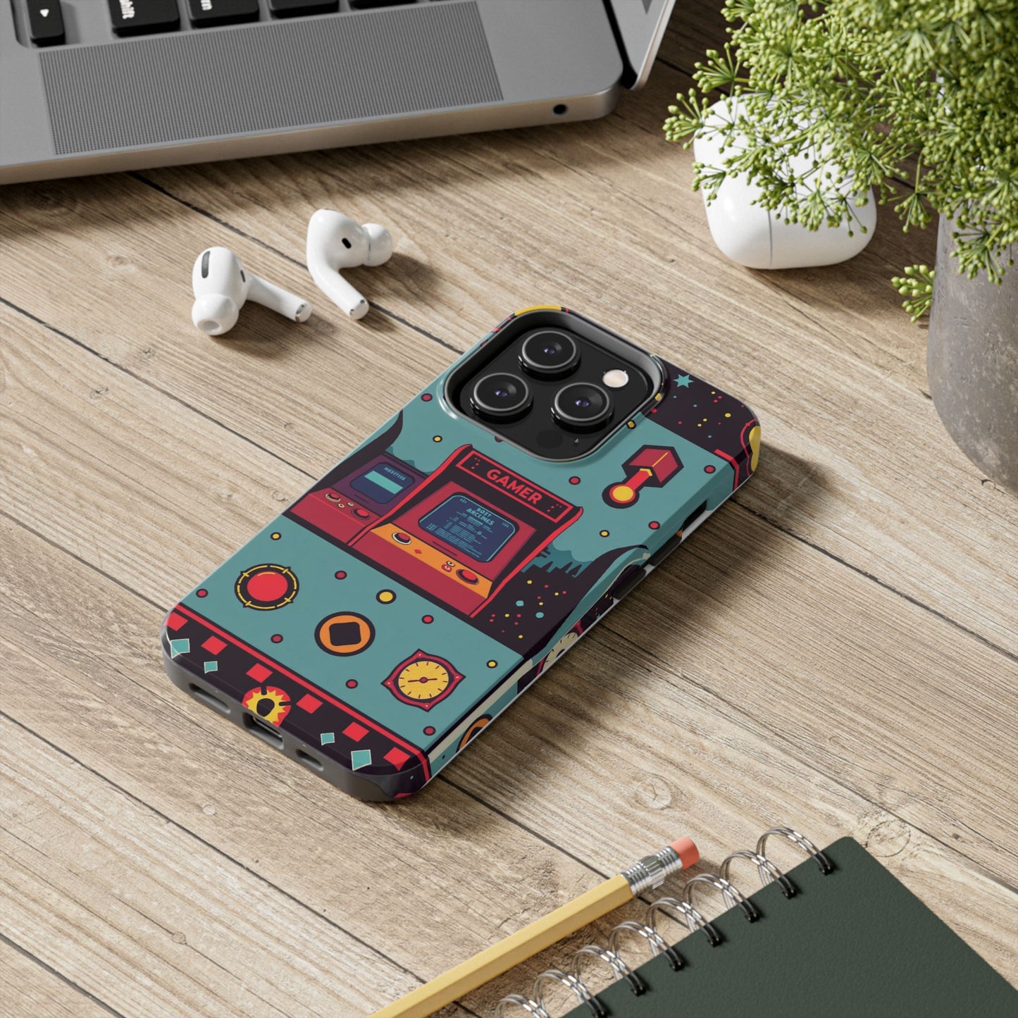 Retro Gamer Tough Phone Case - Vibrant Arcade Design for Gaming Enthusiasts - for iPhone
