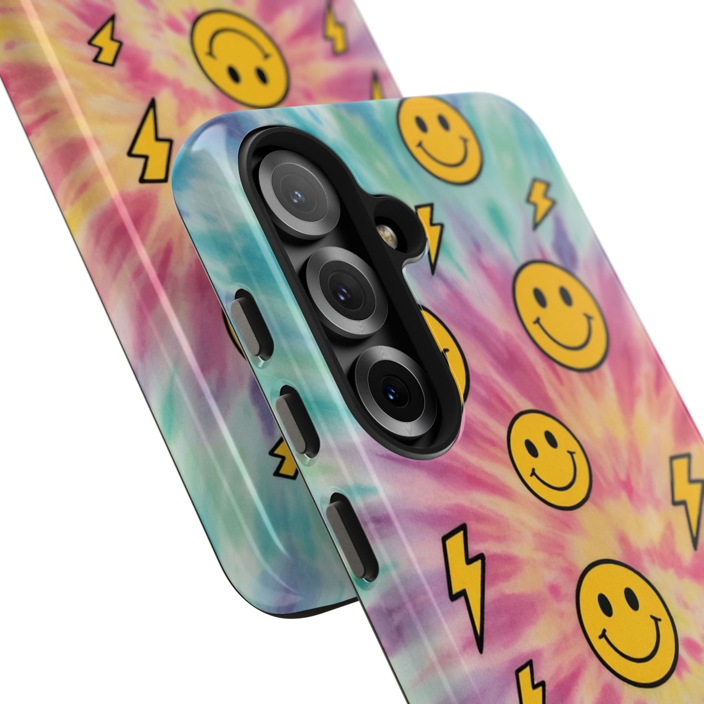 Colorful Smiley Lightning Tough Phone Case - Fun & Durable
