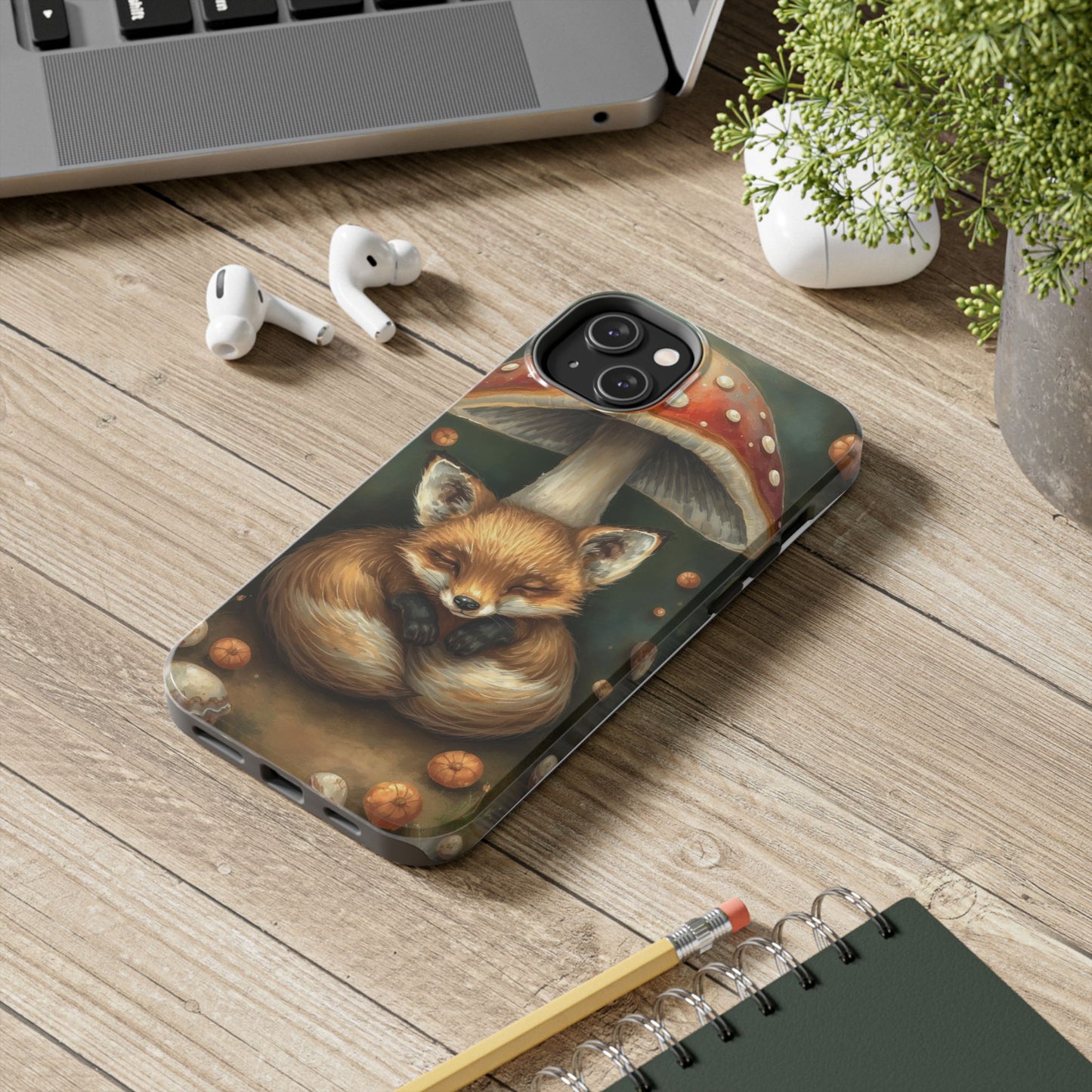 Cute Fox & Mushroom Phone Case - Tough Protective Cover