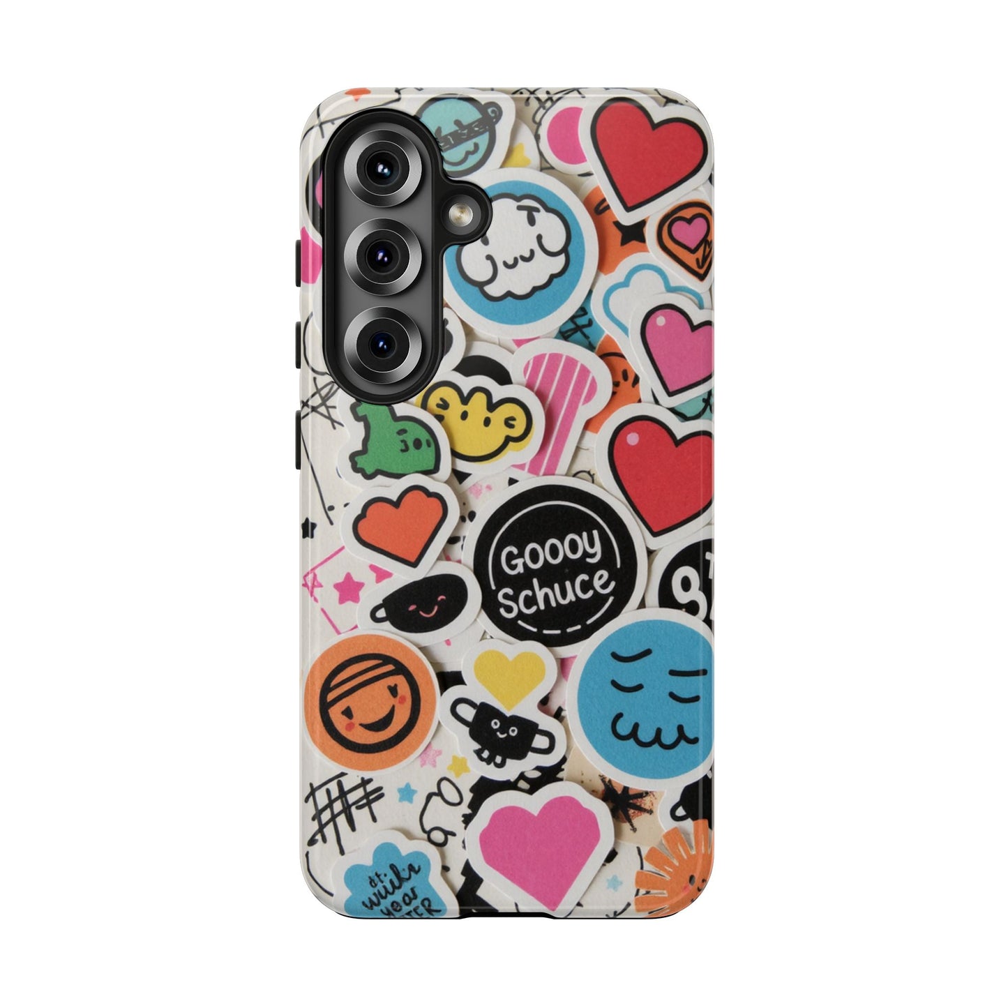 Colorful Stickers Phone Case - Fun & Trendy Tough Phone Cases