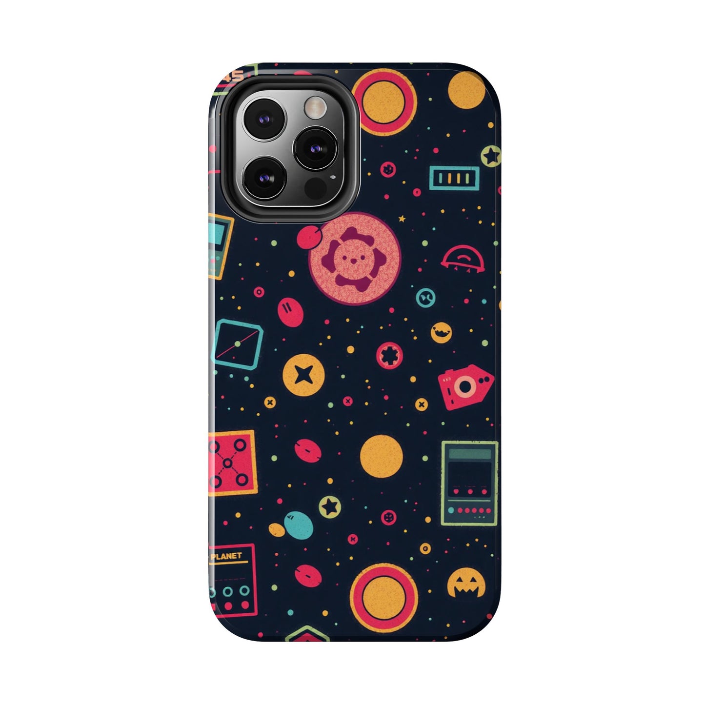 Colorful Space-Themed Tough Phone Case - Fun & Durable Protection for All Ages - for iPhone