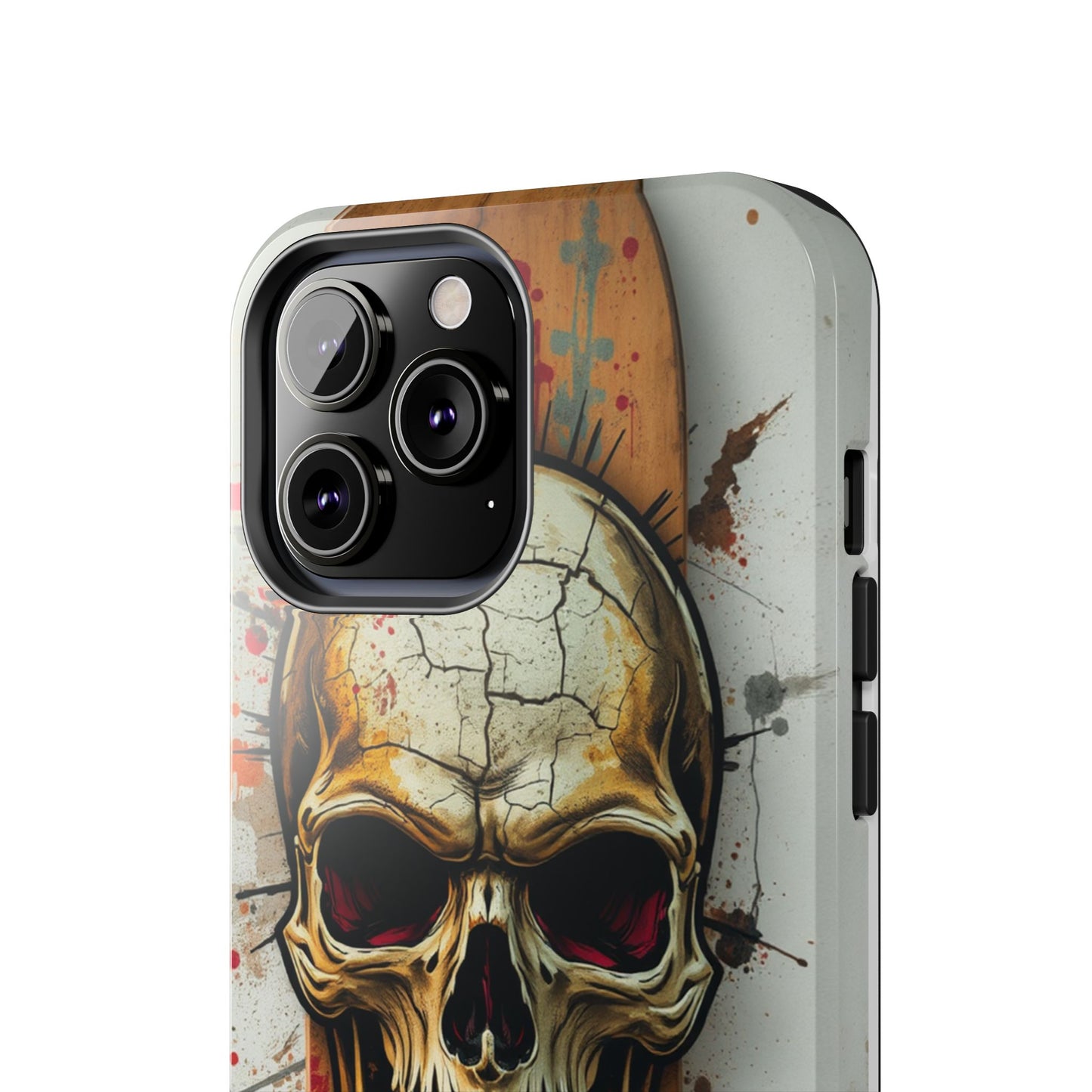 Edgy Skull Tough Phone Case - Durable Protection for Skateboard Enthusiasts