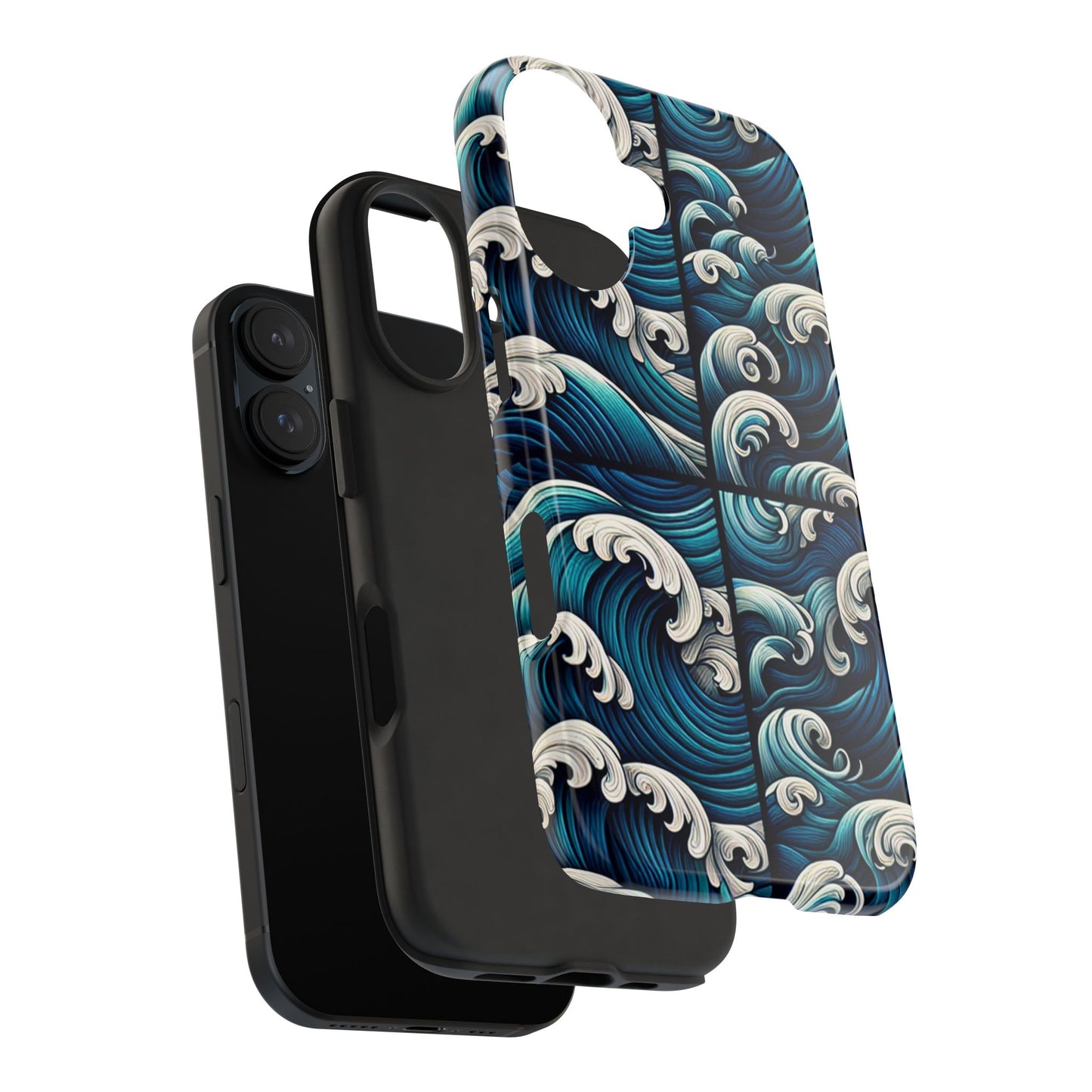 Ocean Waves Tough Phone Case - Durable Protection with Artistic Design - for iPhone